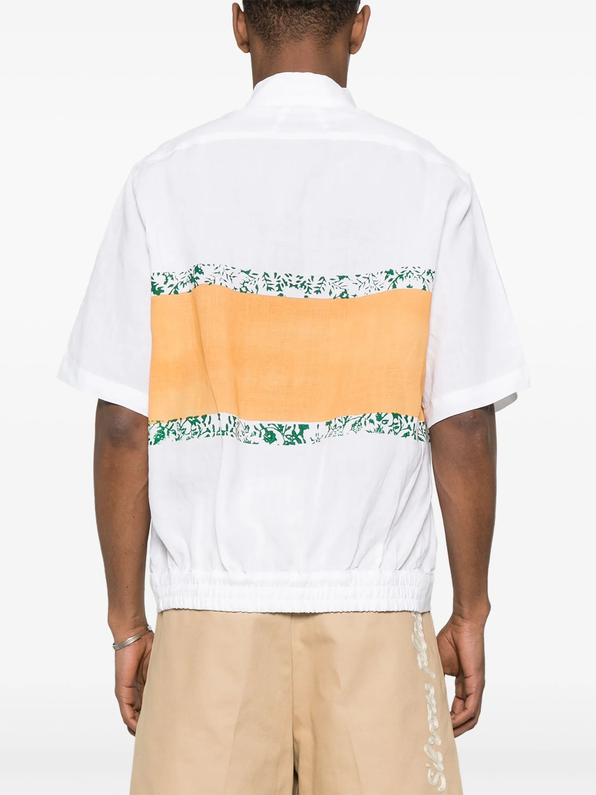 logo-print chambray shirt