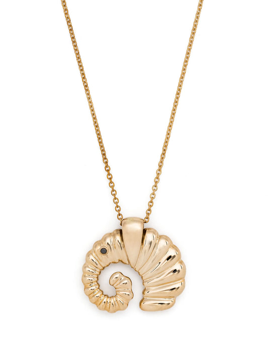 9kt yellow gold Elephant Coquillage pendant necklace