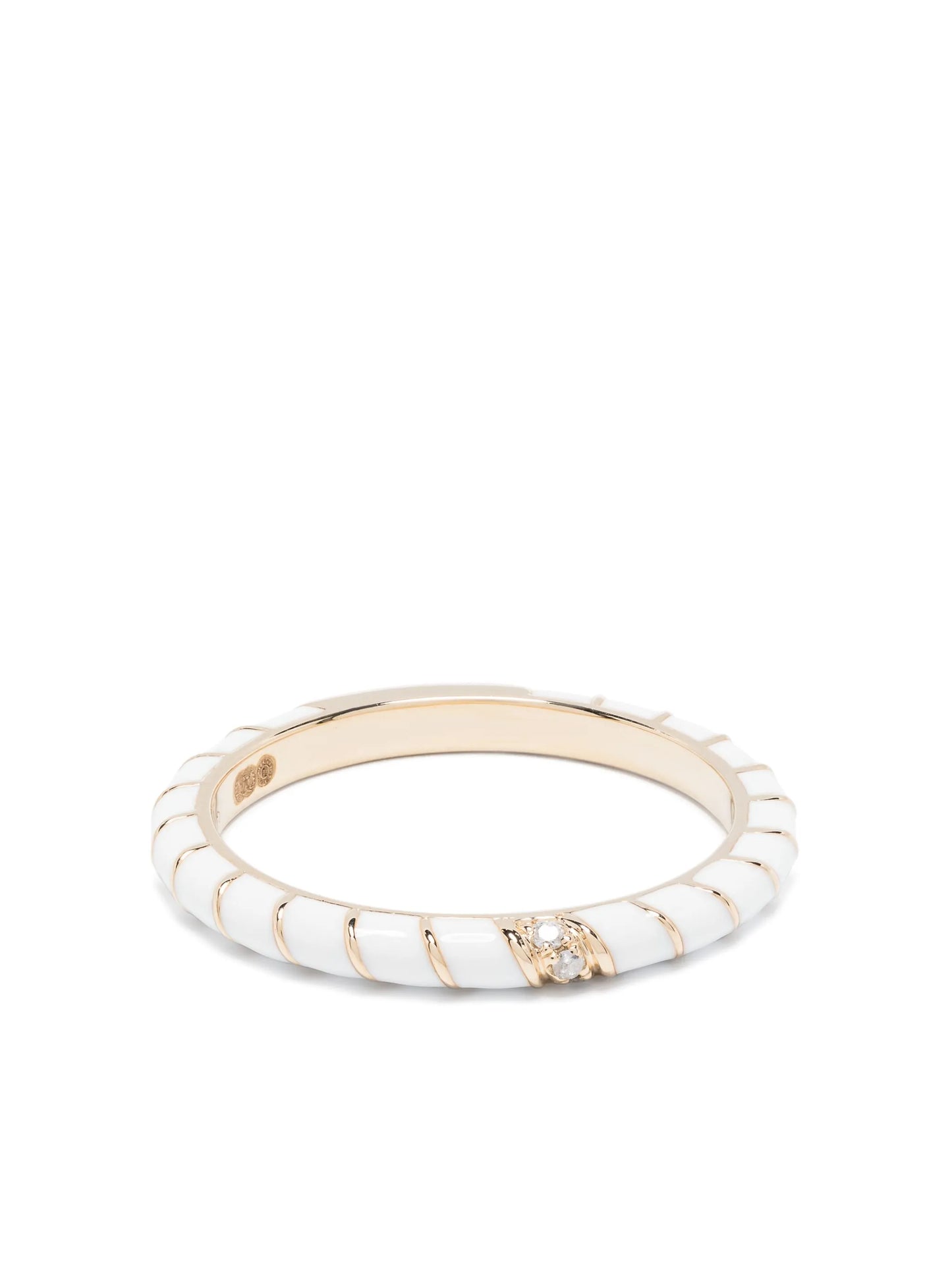 9kt yellow gold Alliance Torsade Email diamond band ring