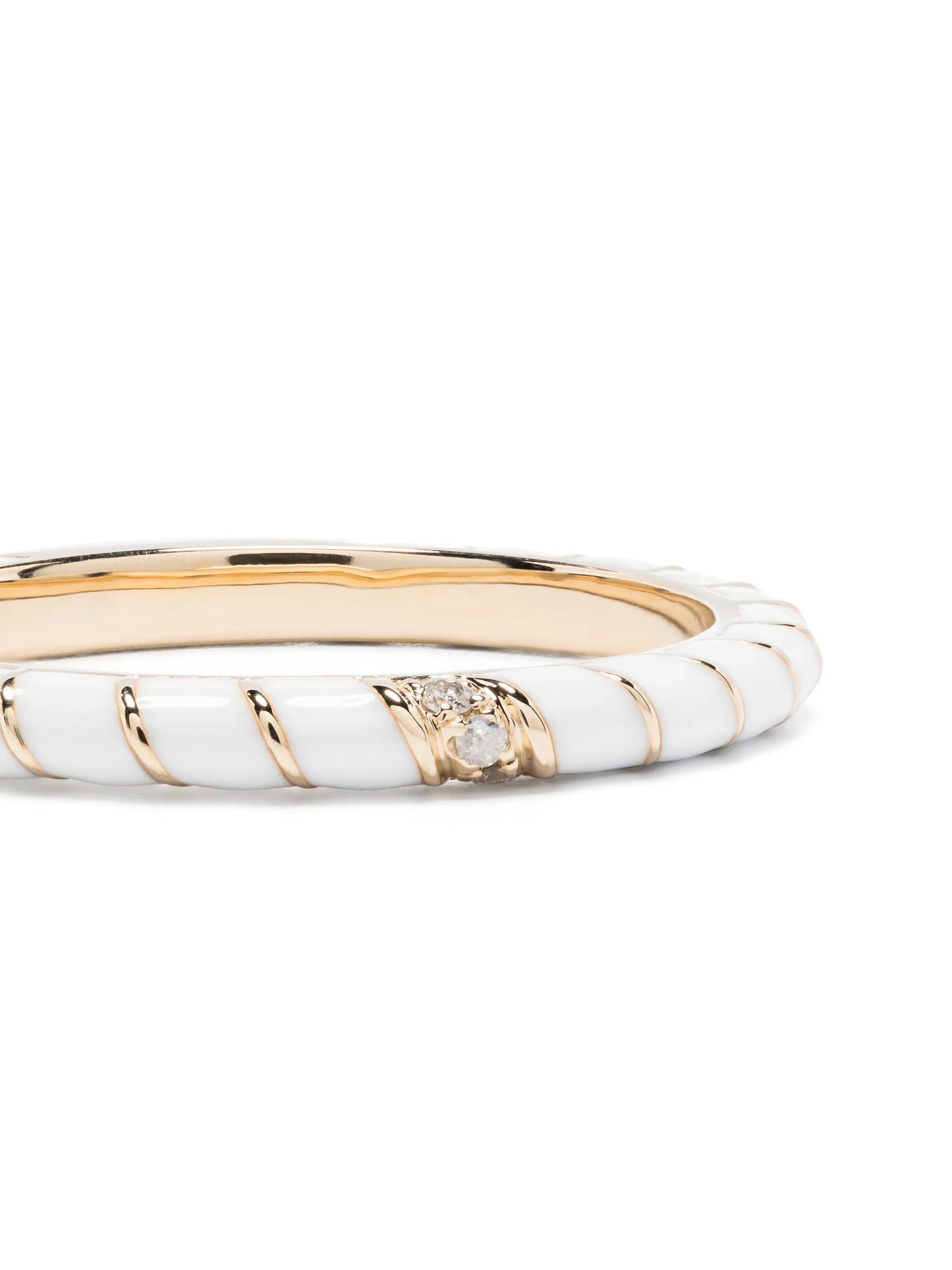 9kt yellow gold Alliance Torsade Email diamond band ring