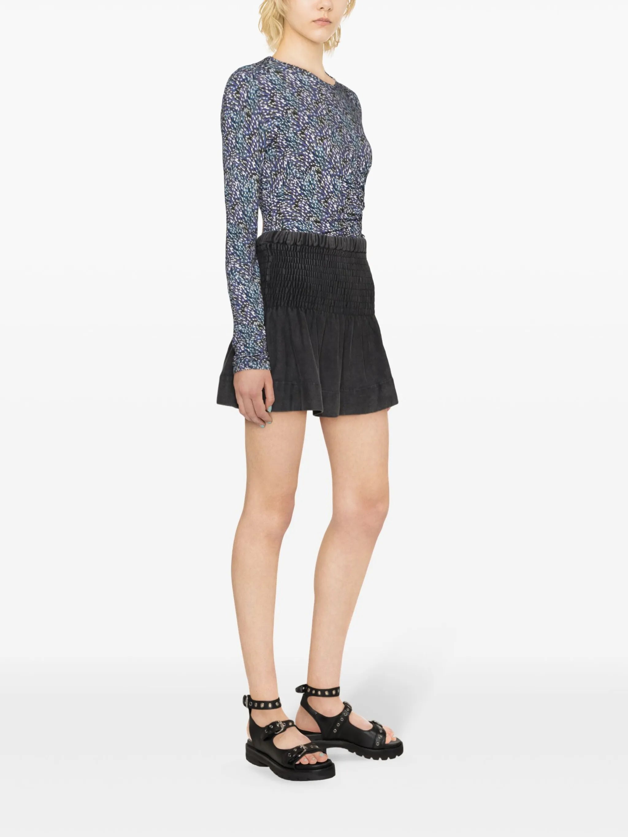 Pacifica shirred miniskirt