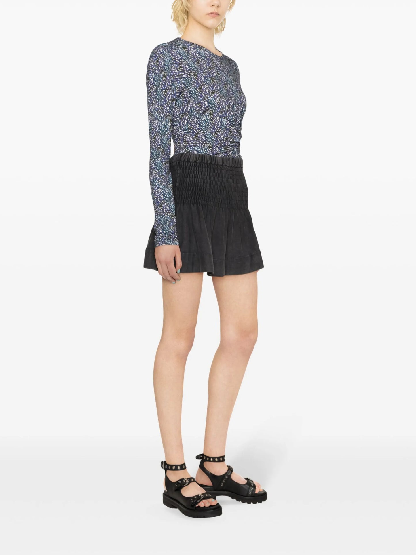 Pacifica shirred miniskirt