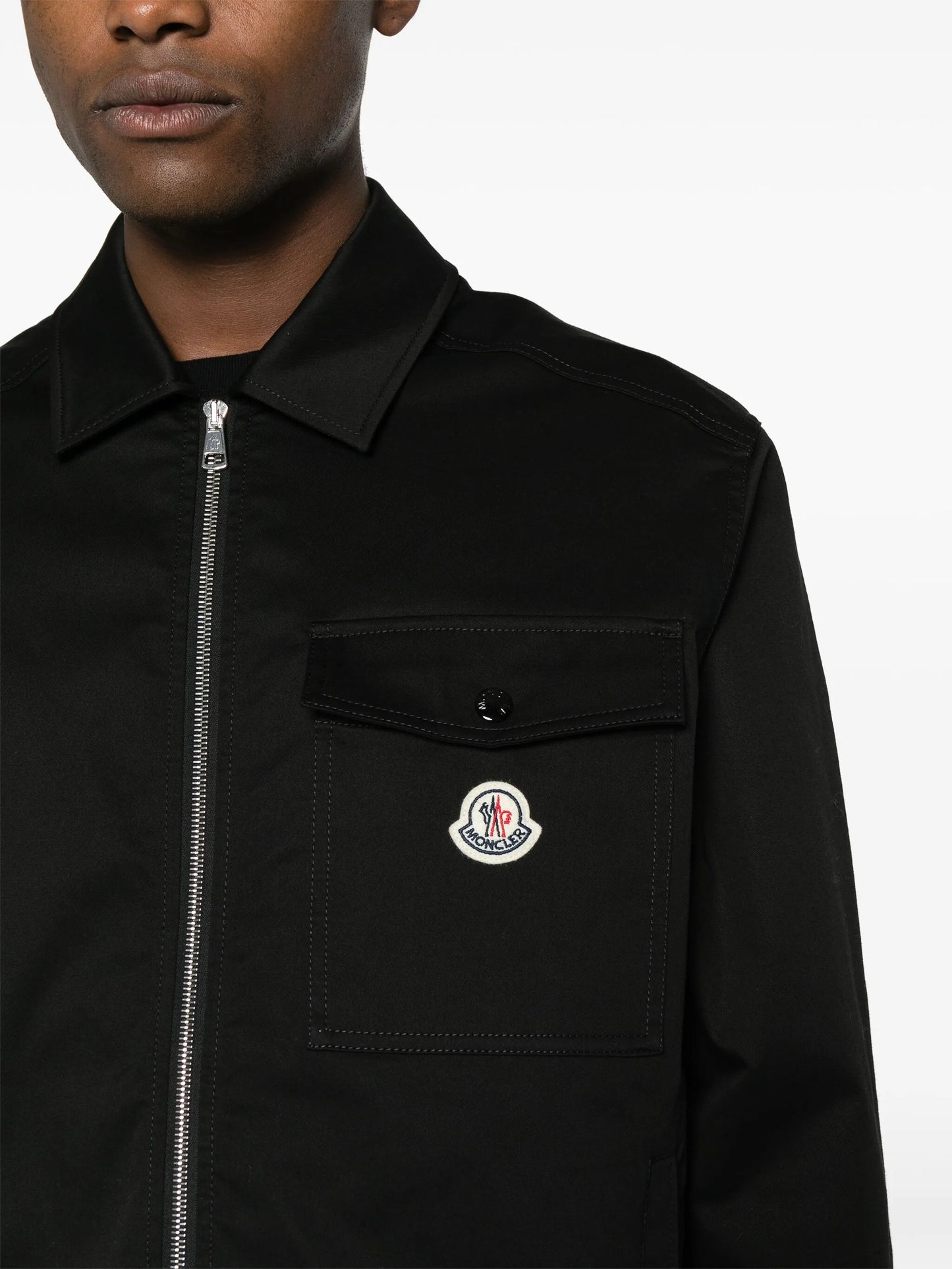 logo-patch shirt jacket
