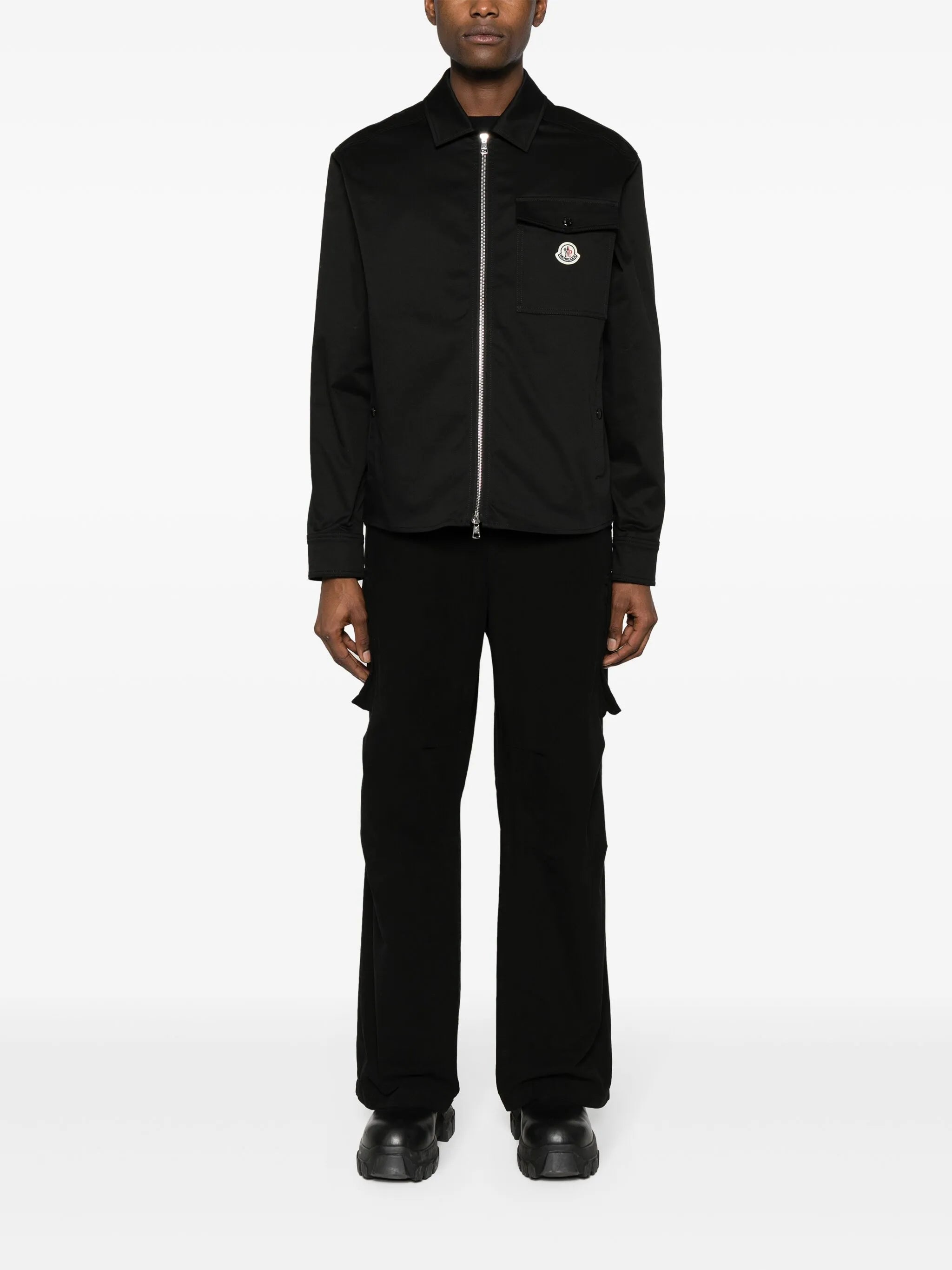 logo-patch shirt jacket