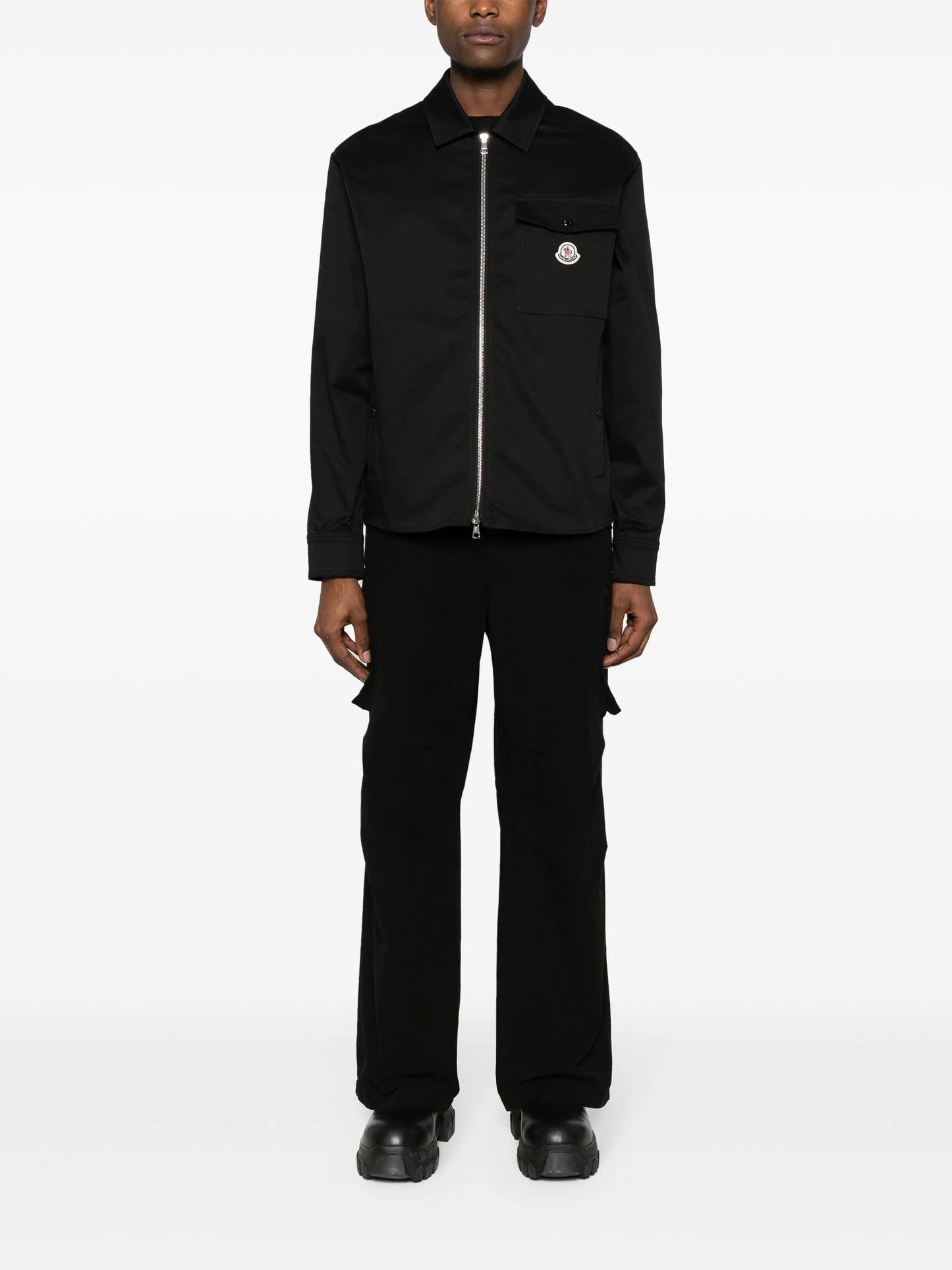 logo-patch shirt jacket