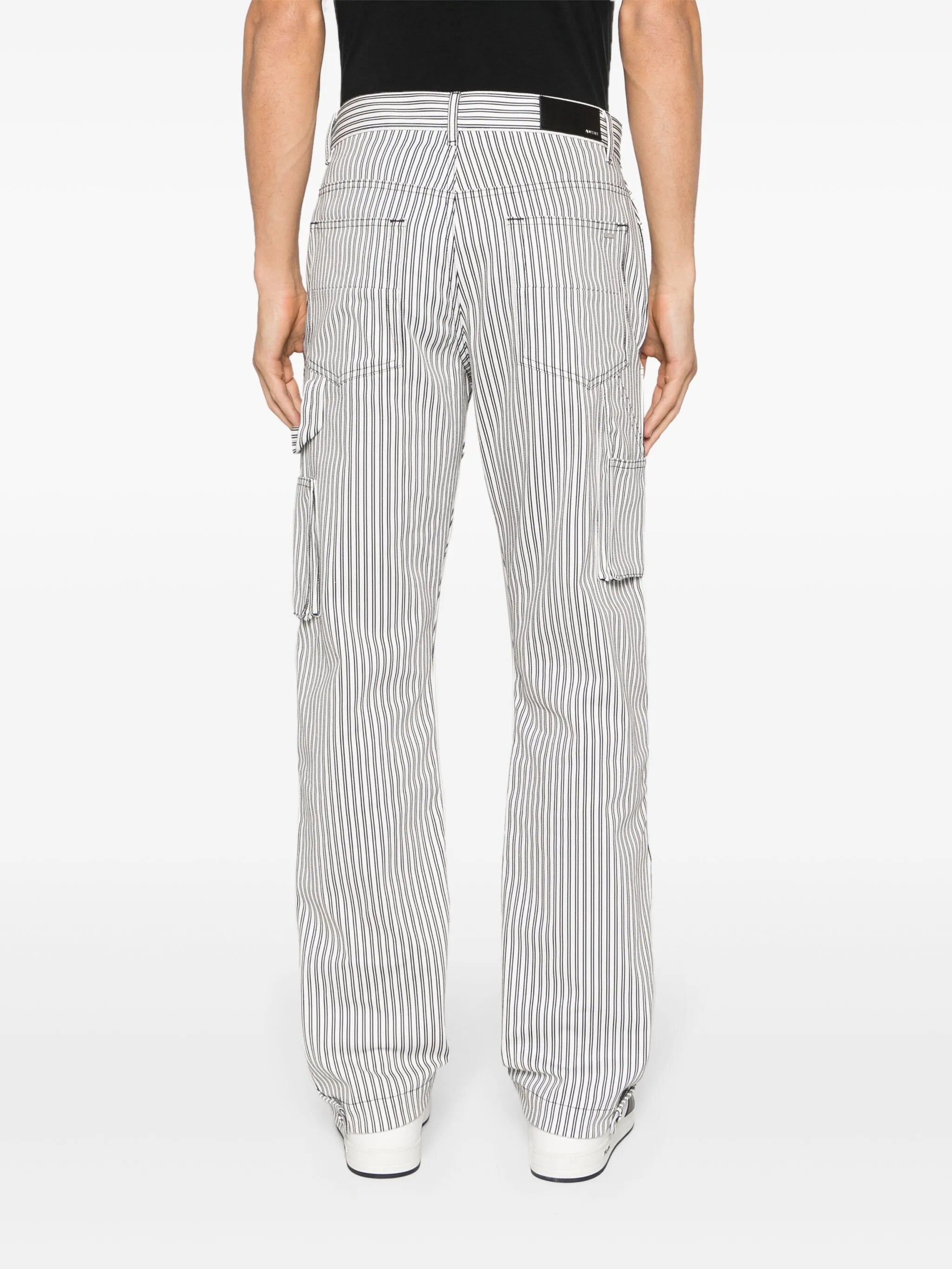 striped cotton carpenter trousers
