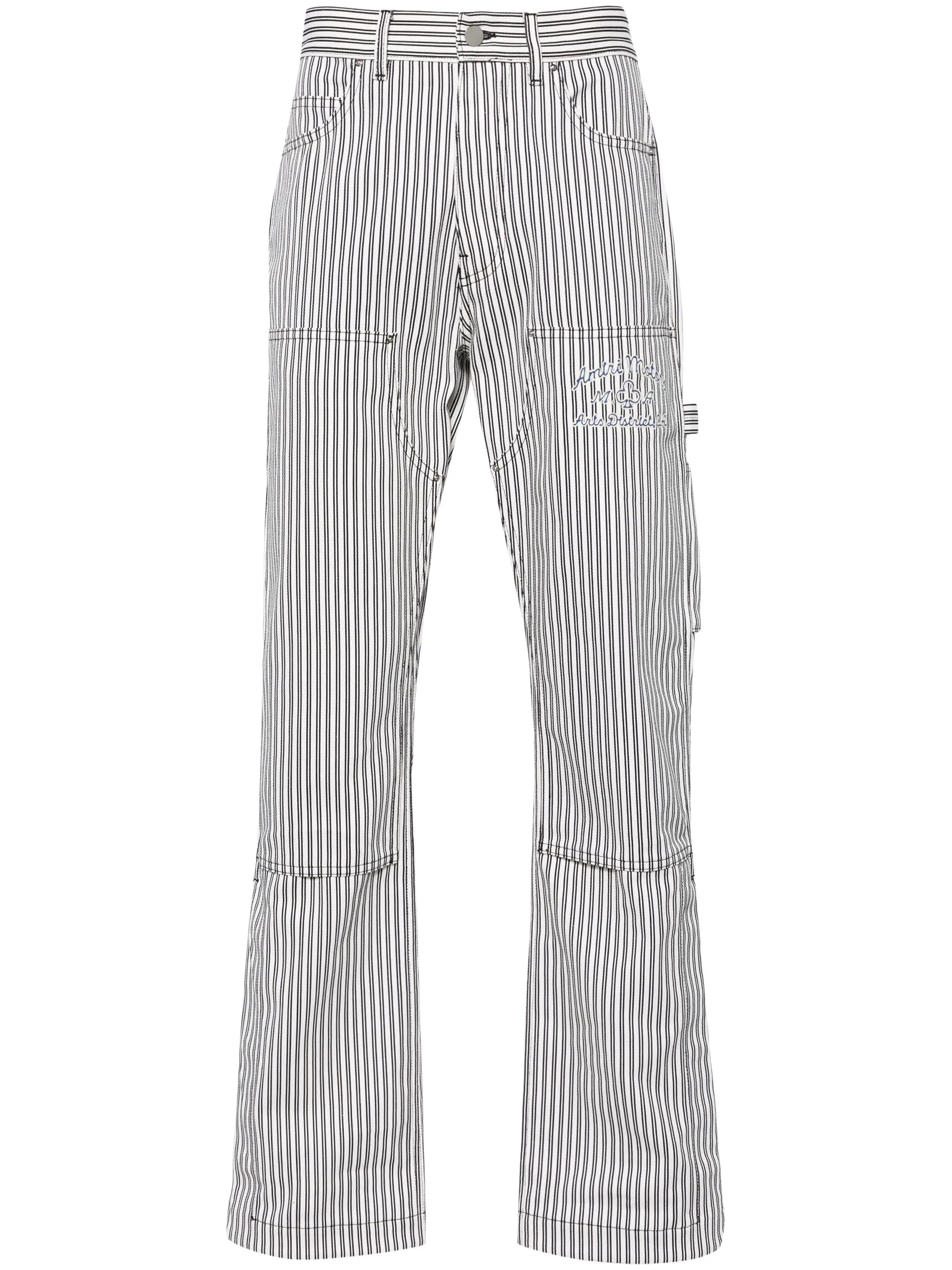 striped cotton carpenter trousers