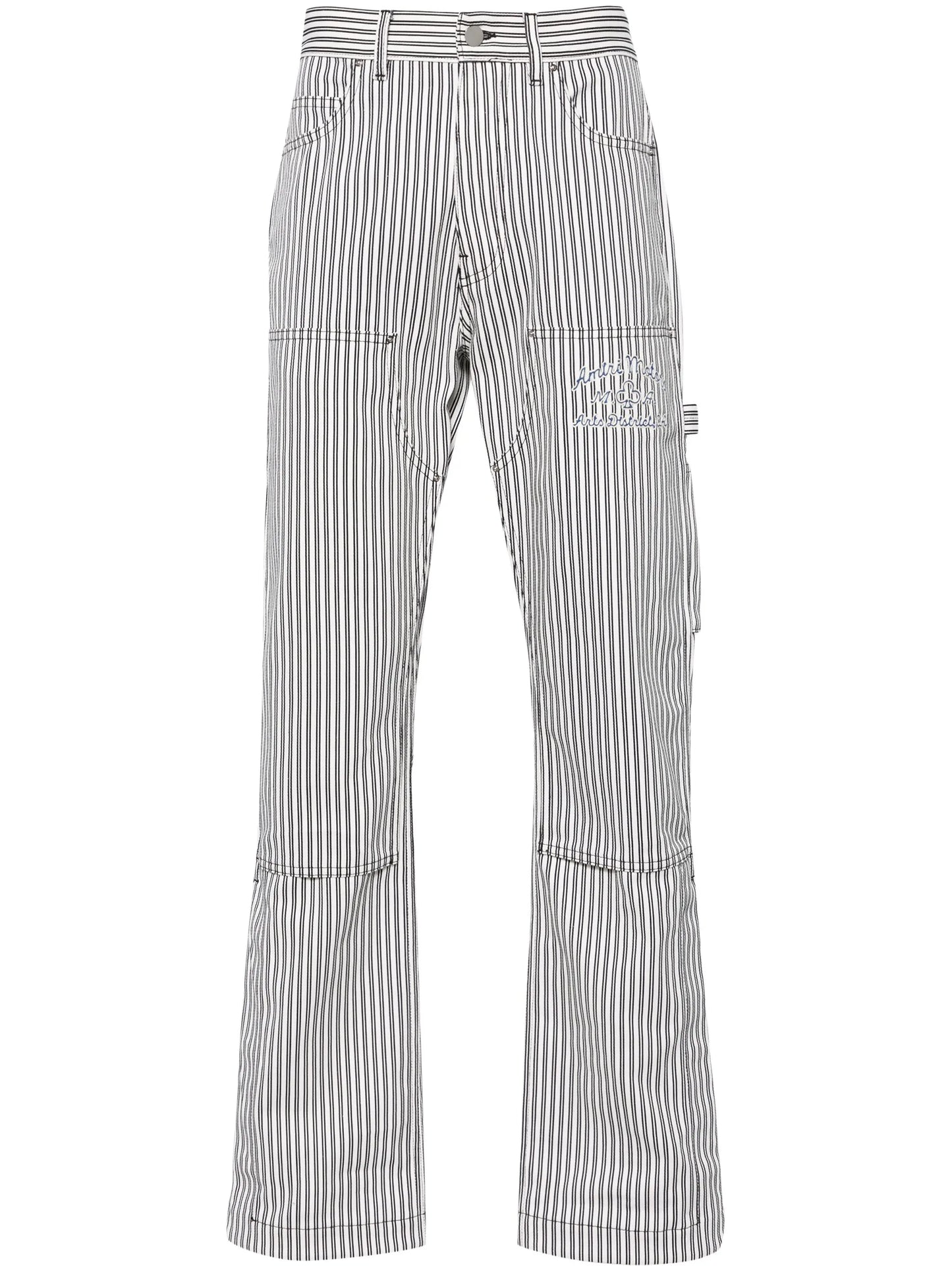 striped cotton carpenter trousers