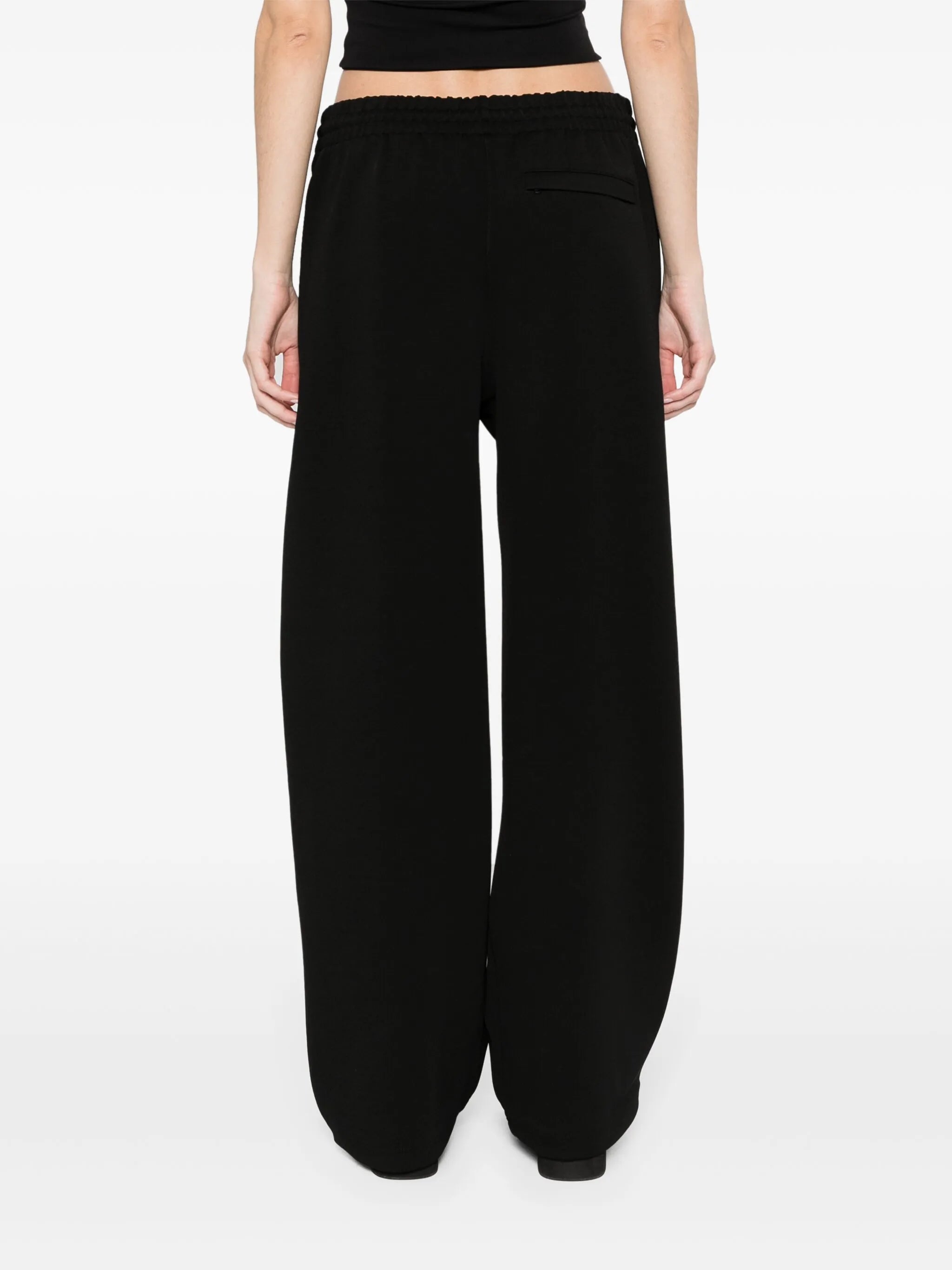 ribbed straight-leg trousers