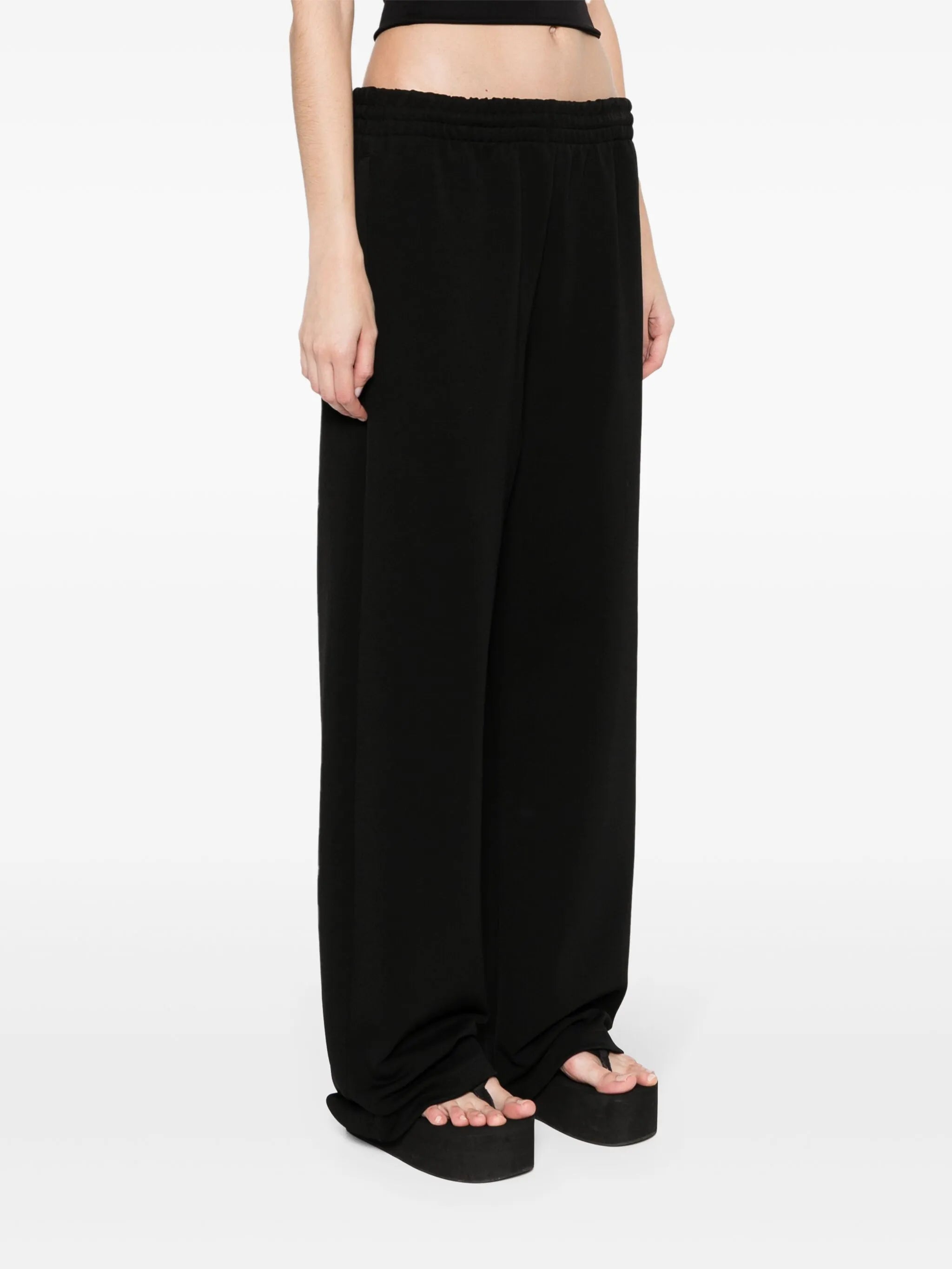 ribbed straight-leg trousers
