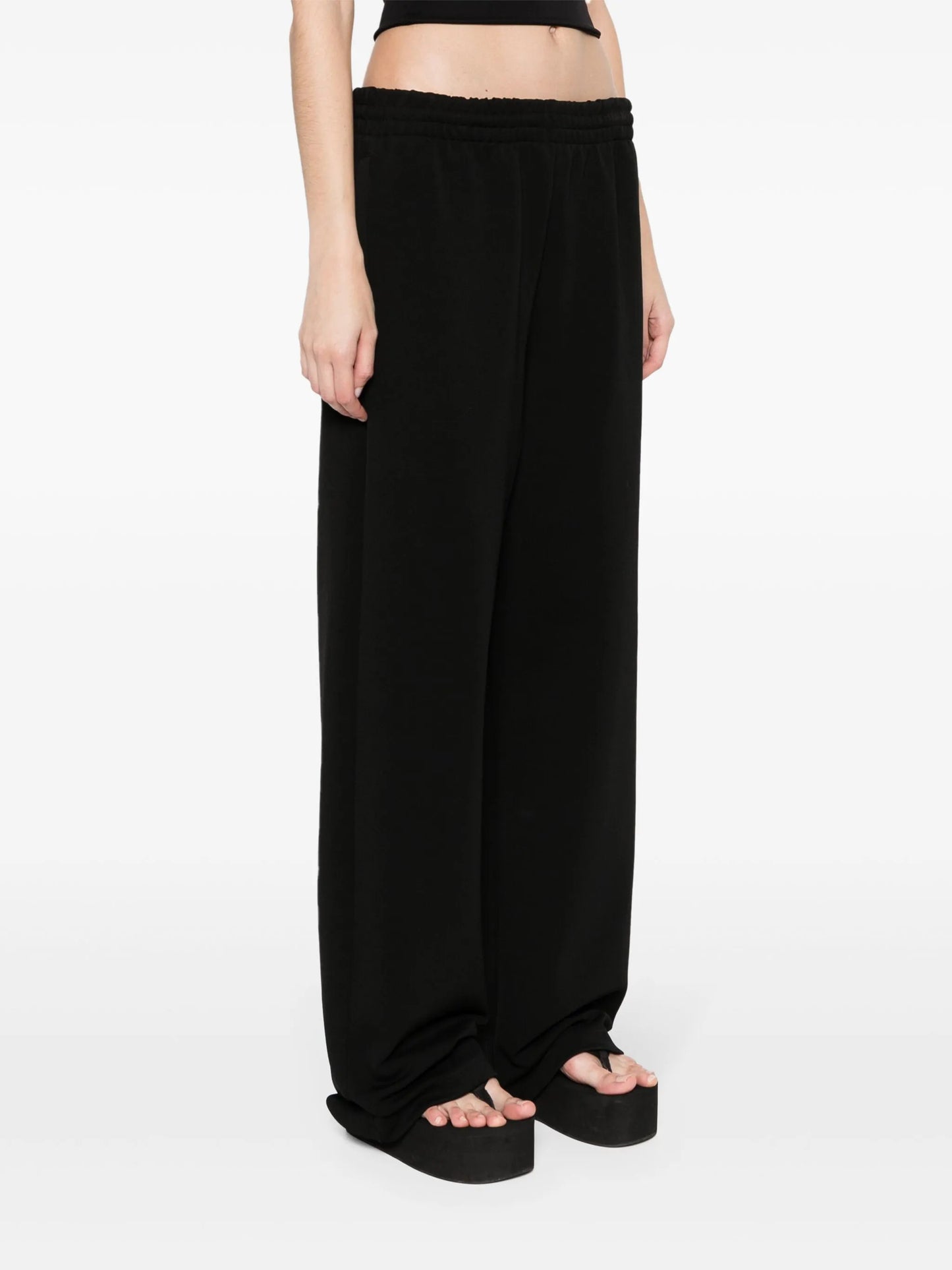 ribbed straight-leg trousers