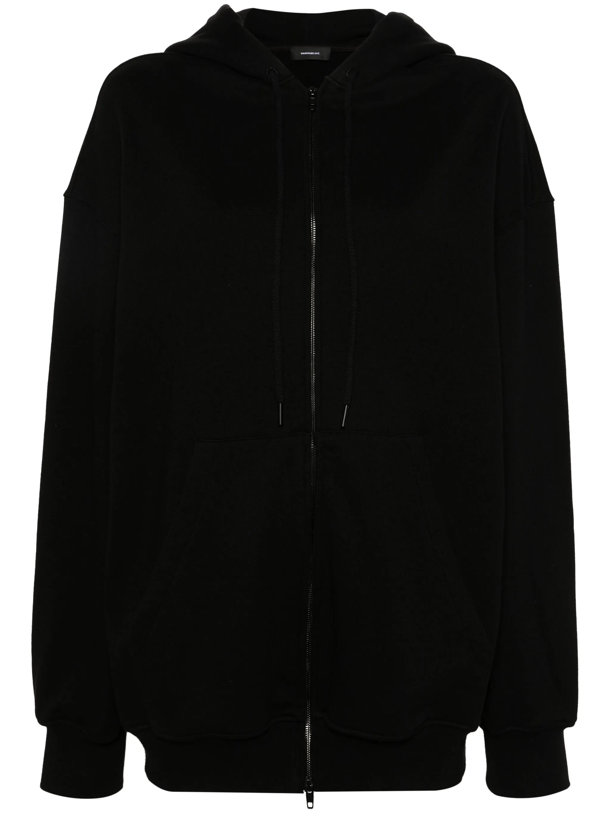 drop-shoulder zip-up hoodie