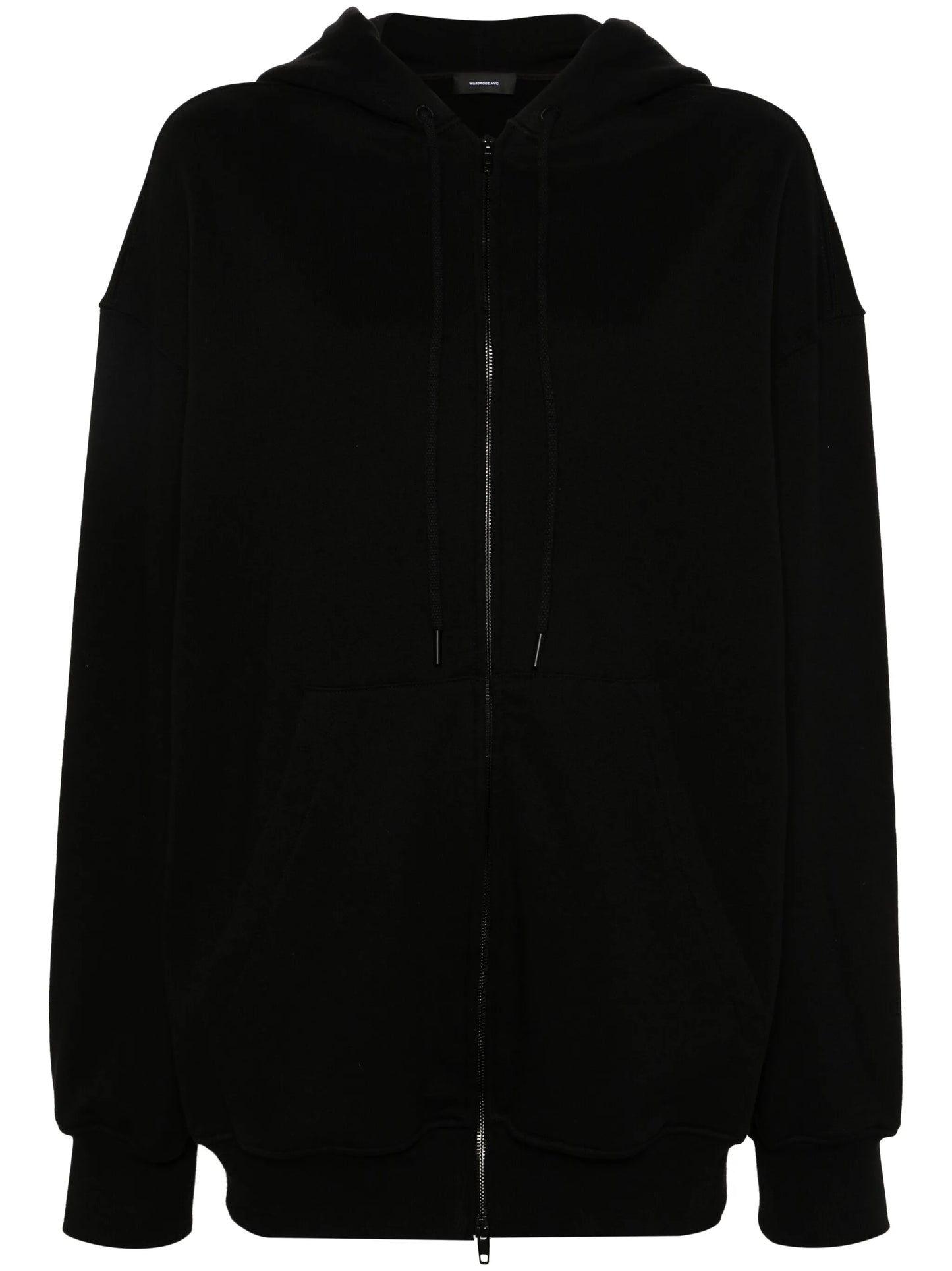 drop-shoulder zip-up hoodie
