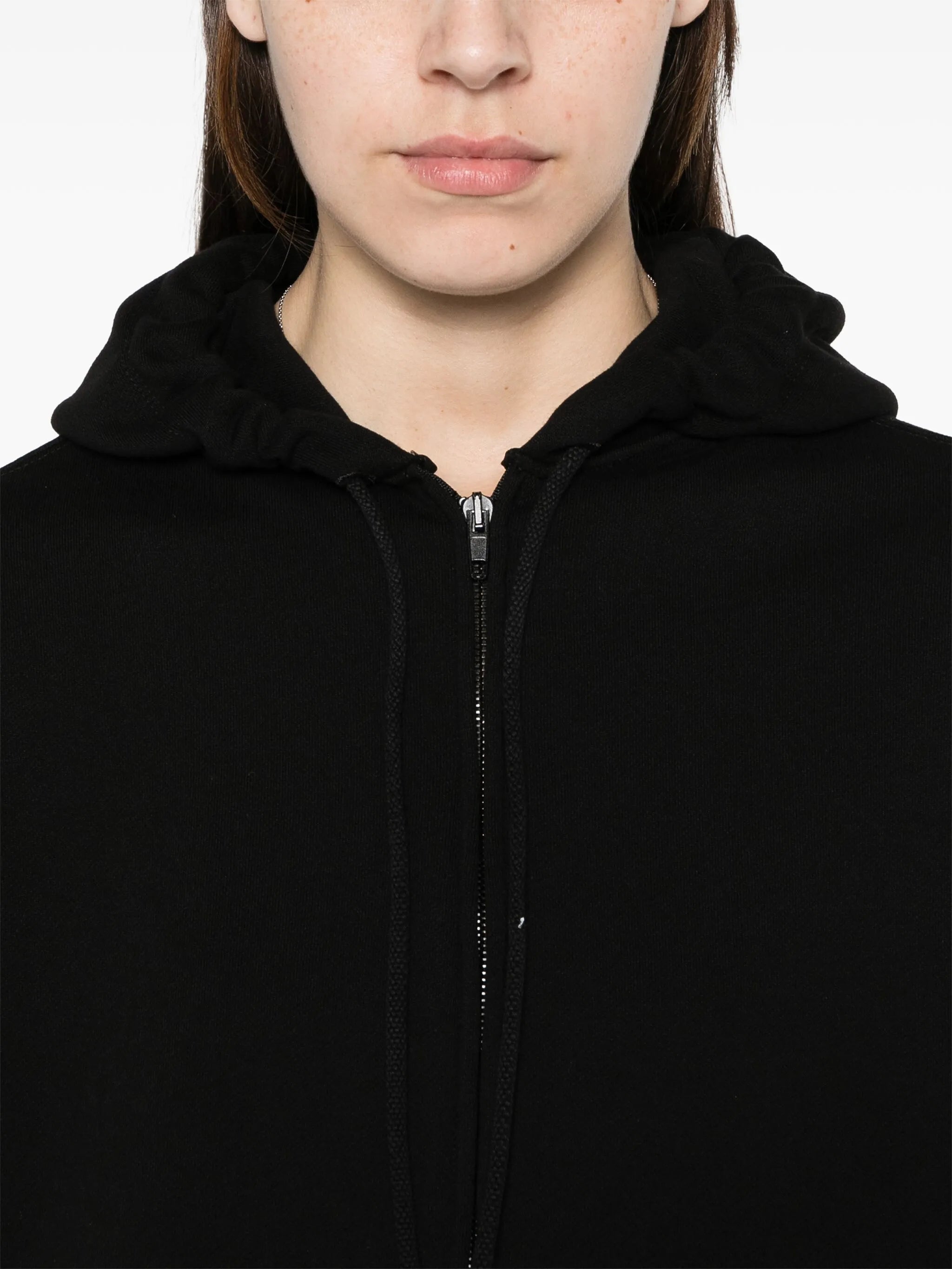 drop-shoulder zip-up hoodie