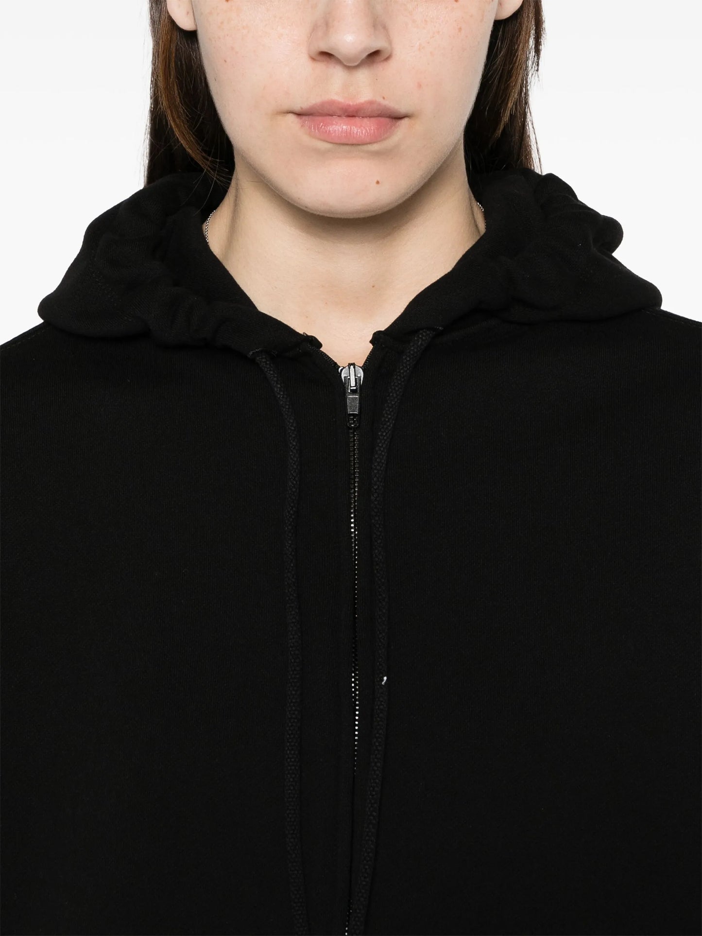 drop-shoulder zip-up hoodie