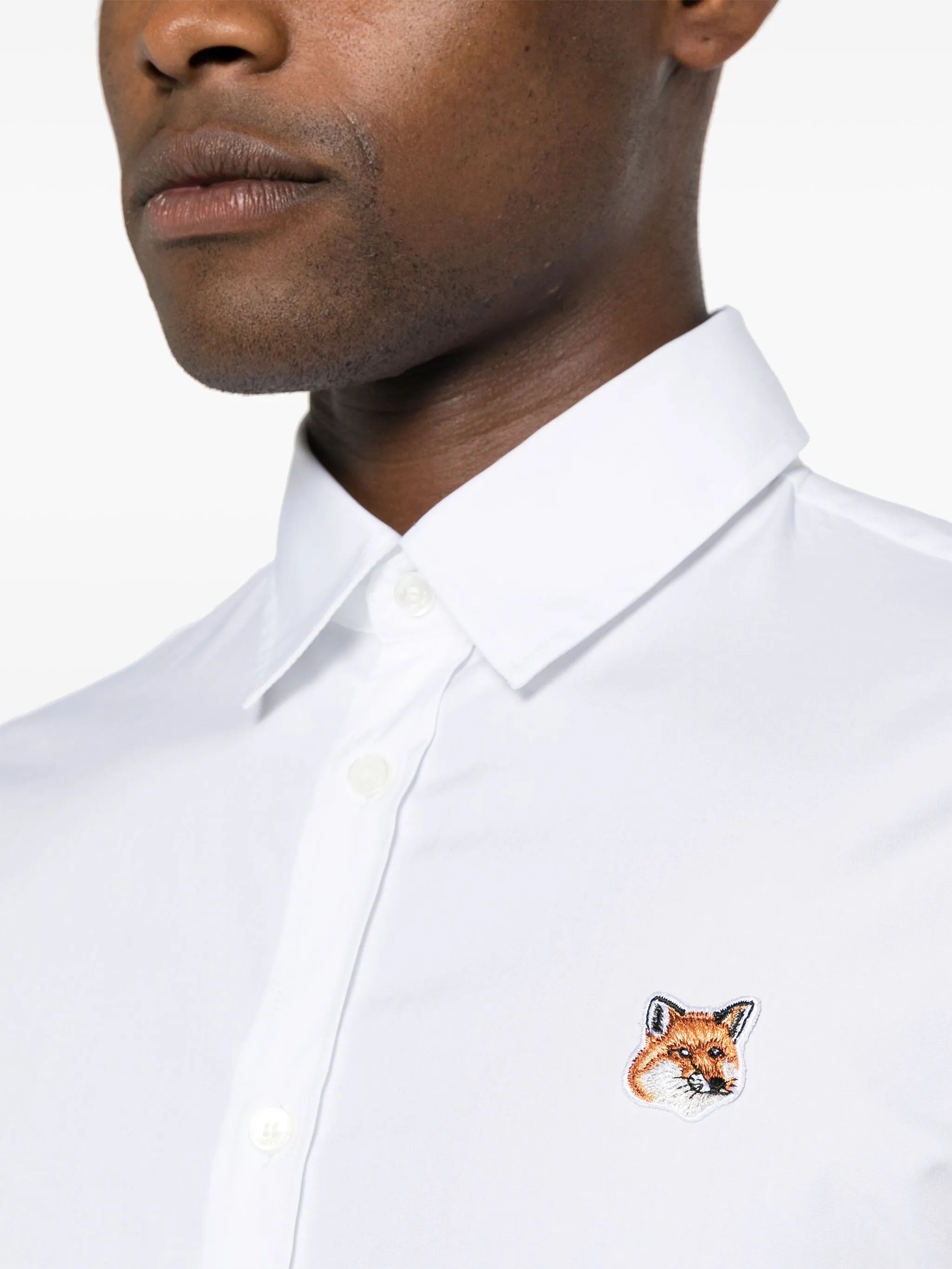 Fox-patch cotton shirt