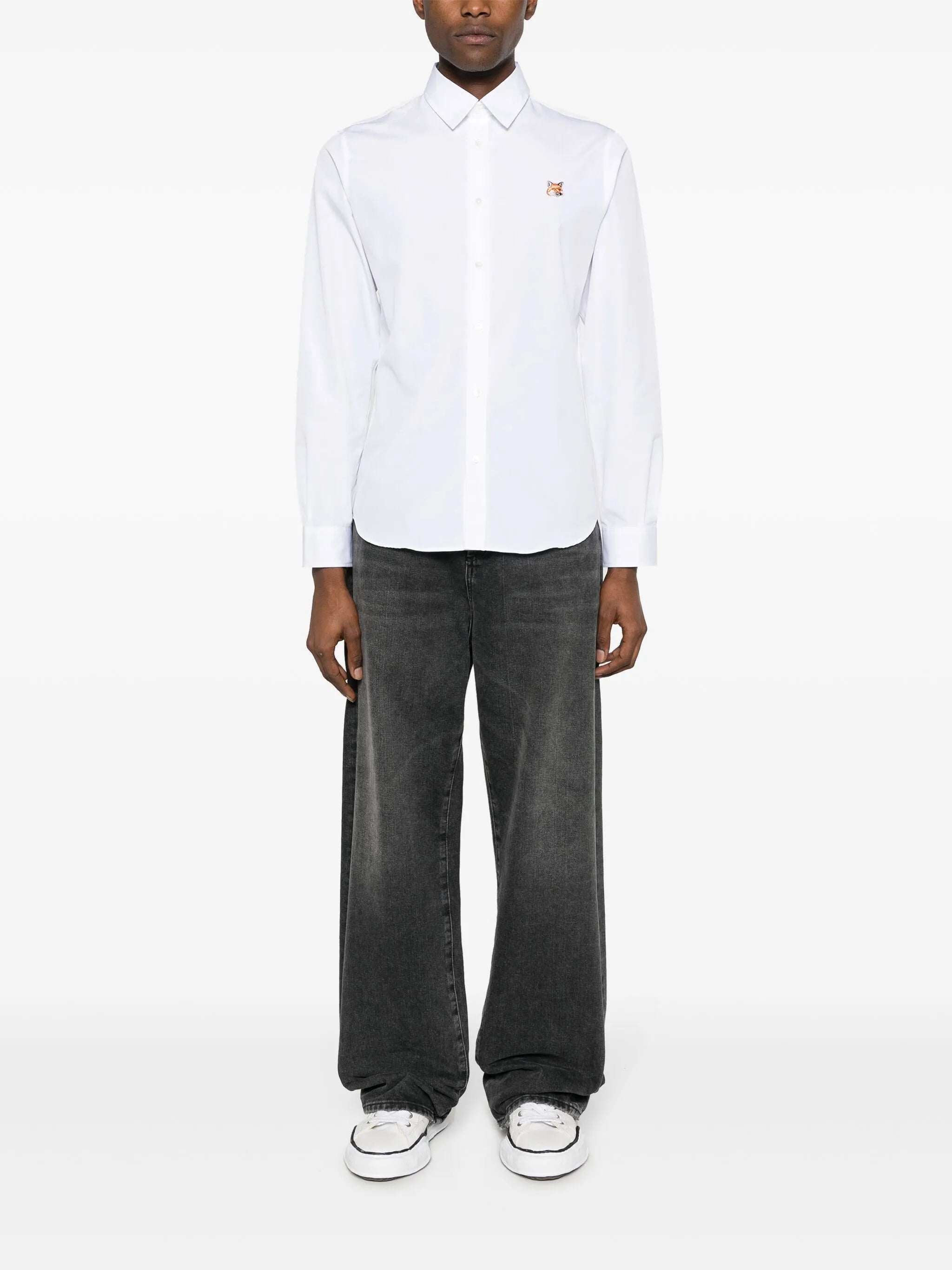 Fox-patch cotton shirt