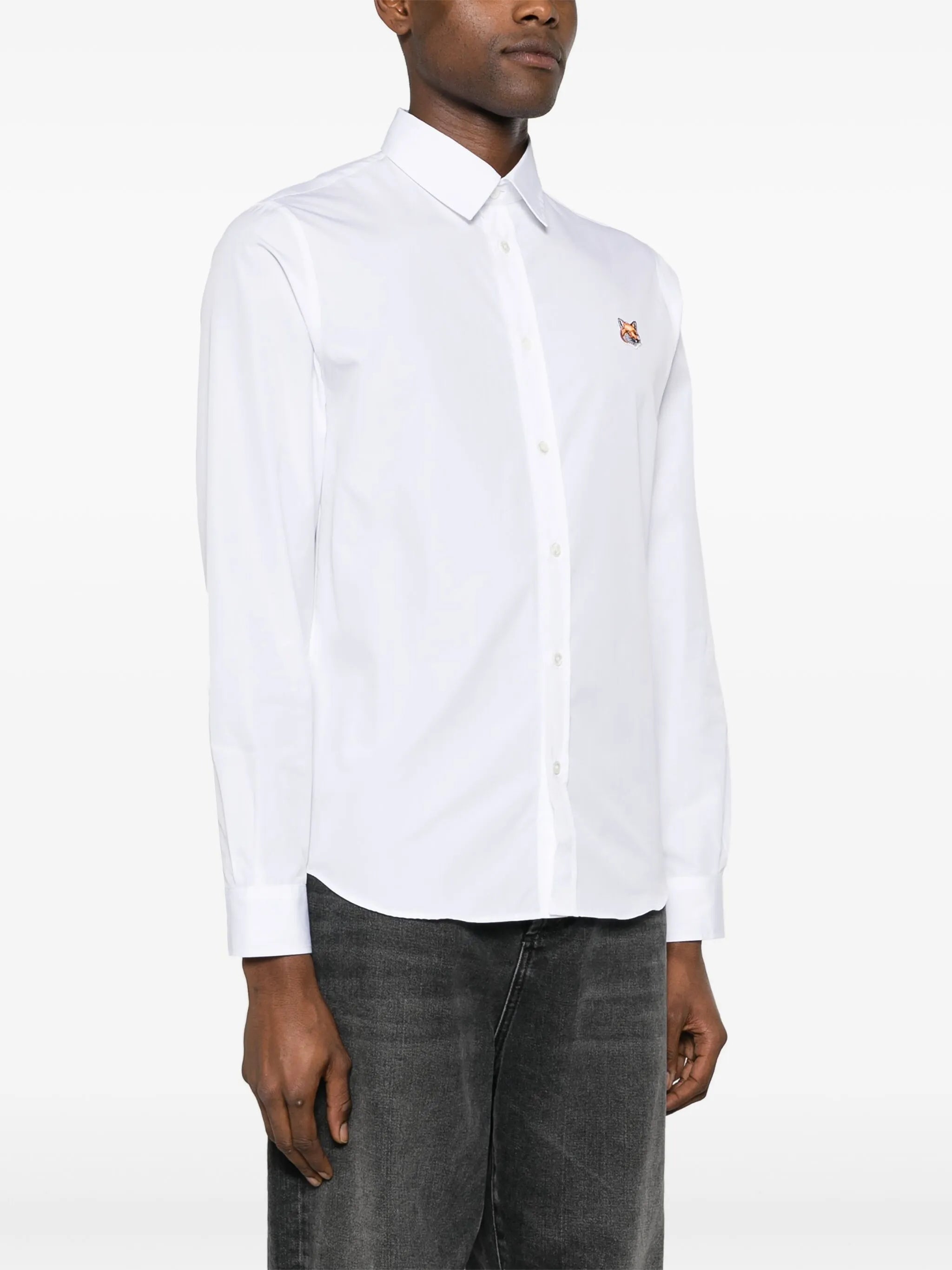 Fox-patch cotton shirt