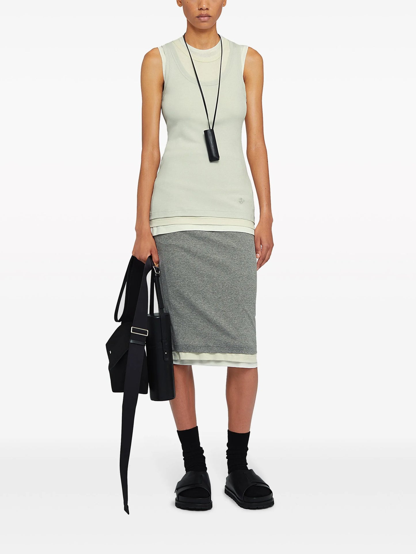 layered cotton tank top