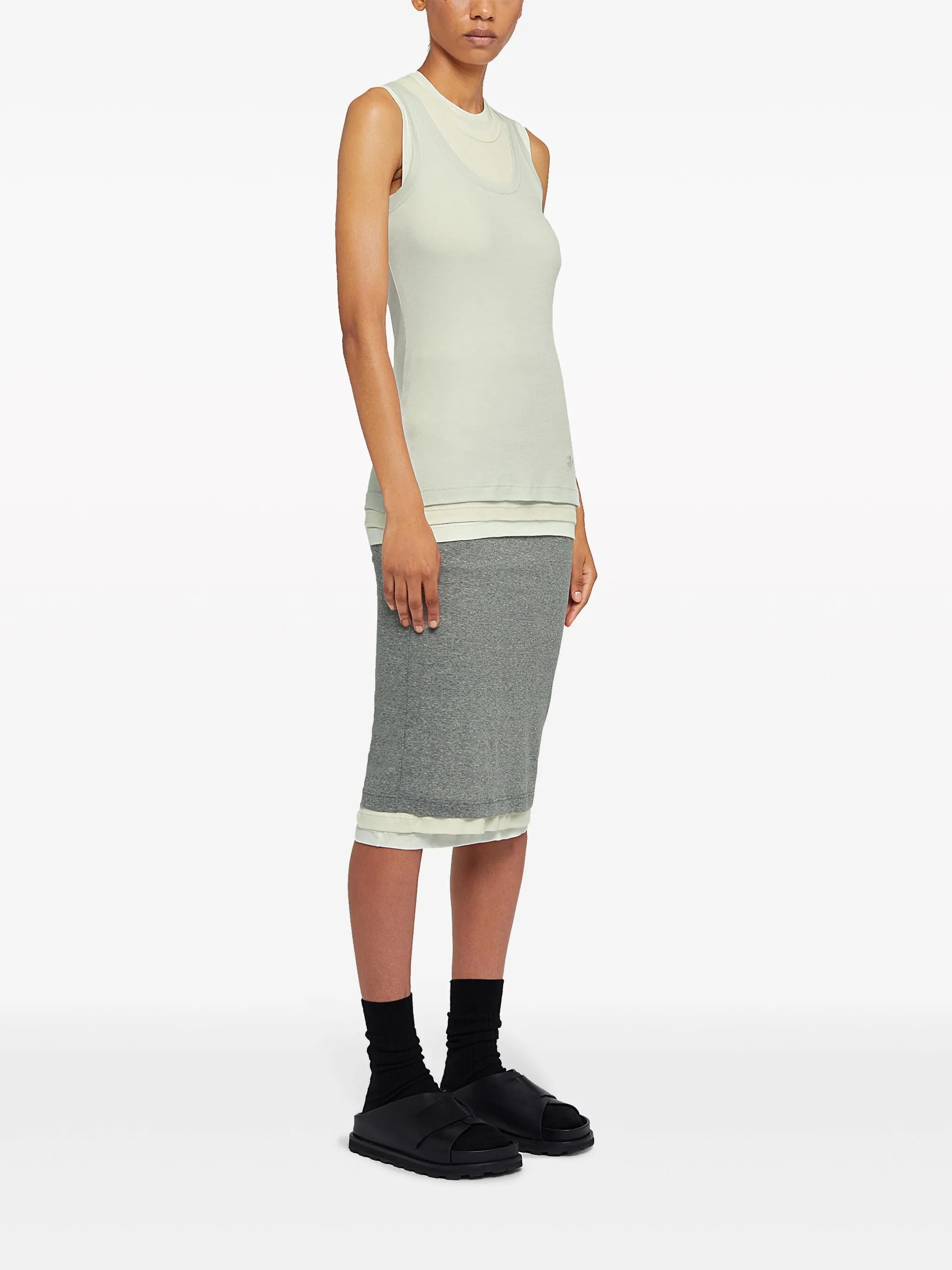 layered cotton tank top