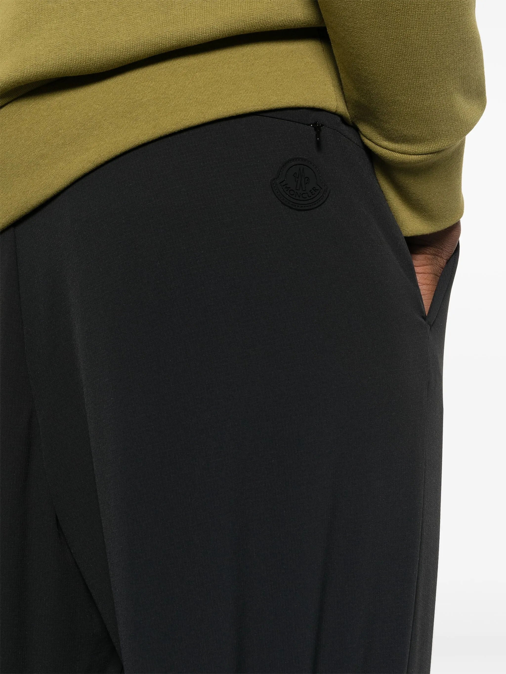 rubberised-logo elasticated-ankles trousers