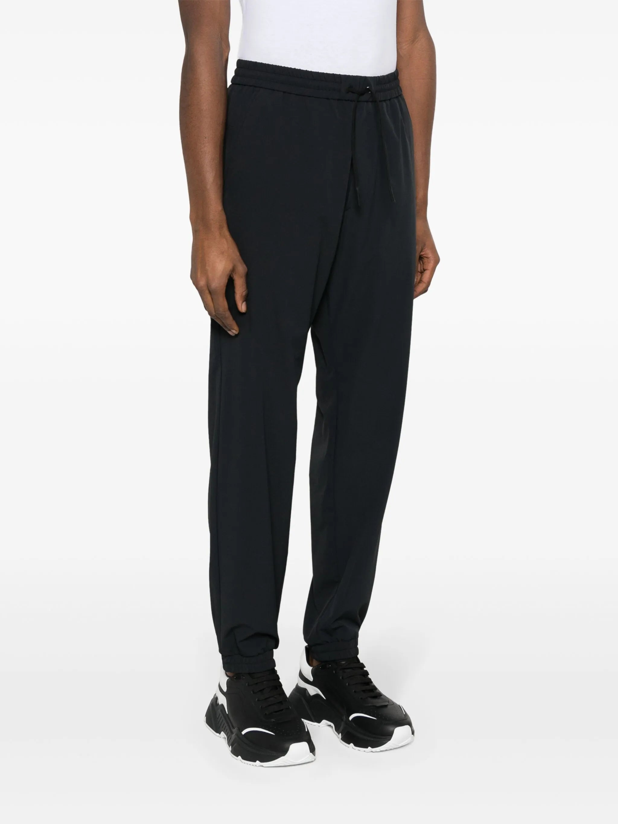 rubberised-logo elasticated-ankles trousers