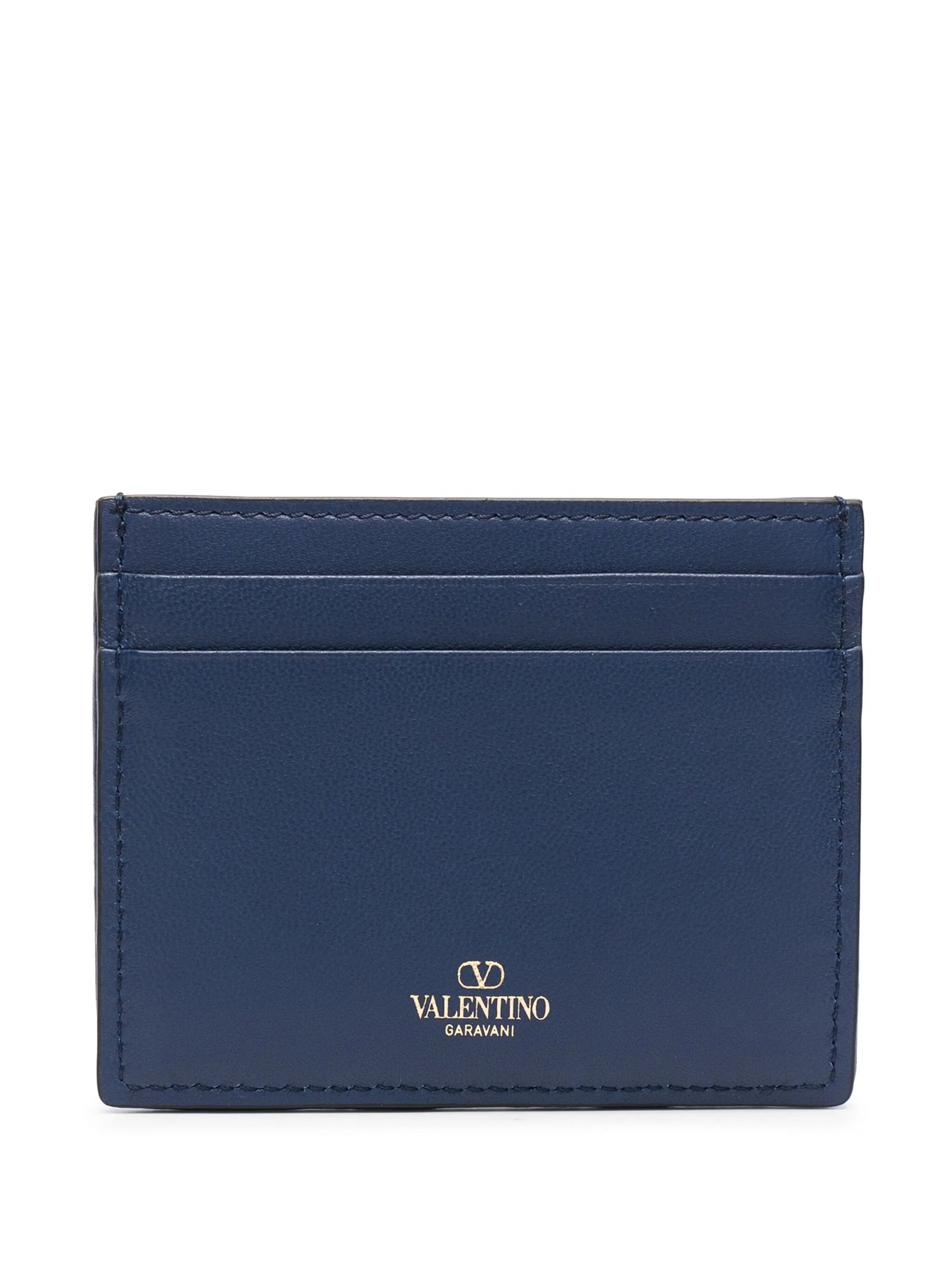 monogram-jacquard leather card holder