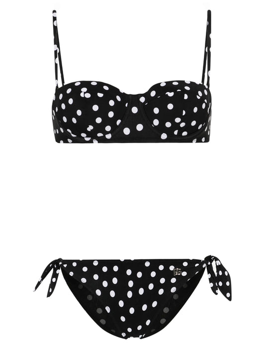 polka-dot triangle bikini set