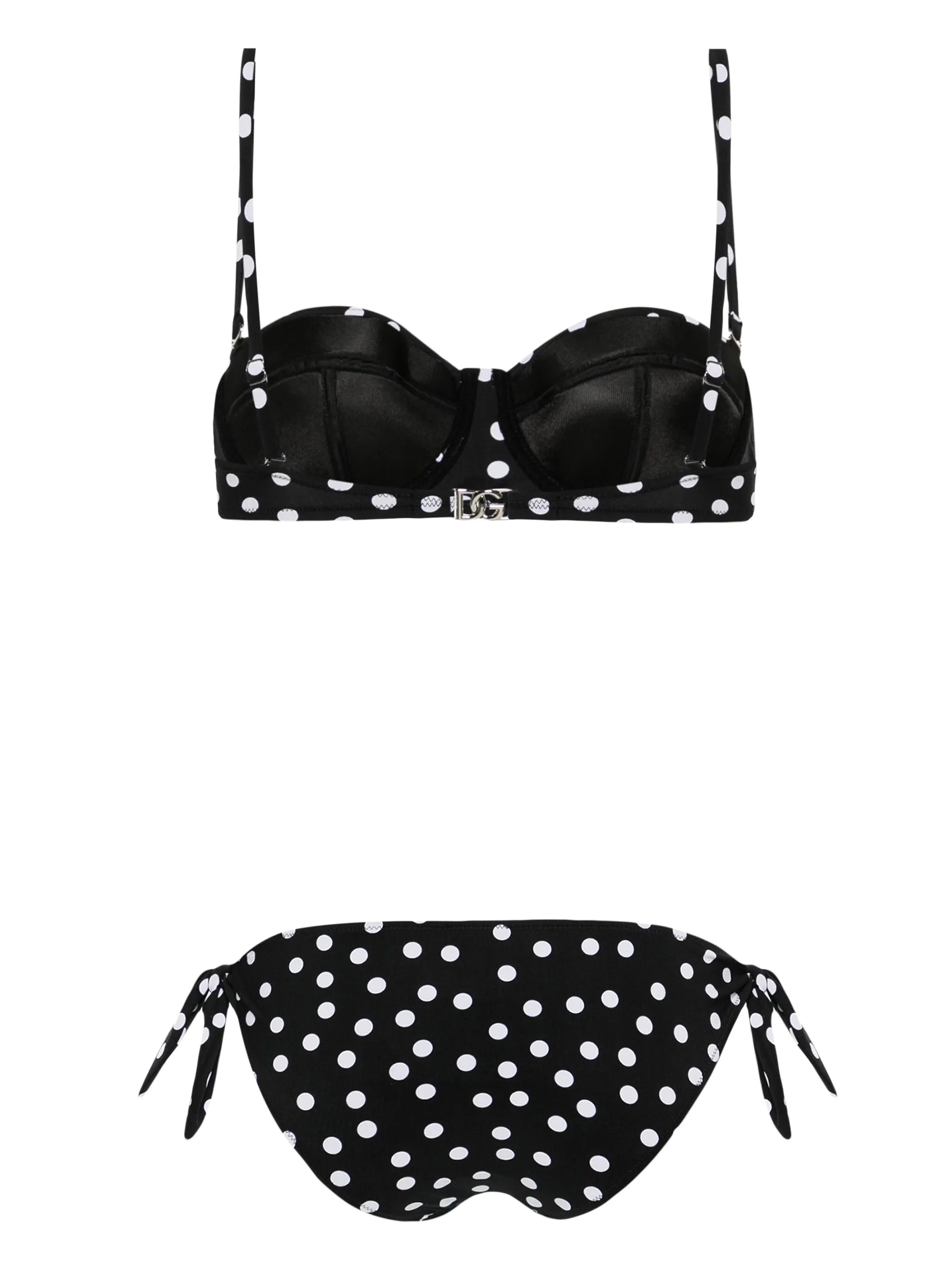 polka-dot triangle bikini set