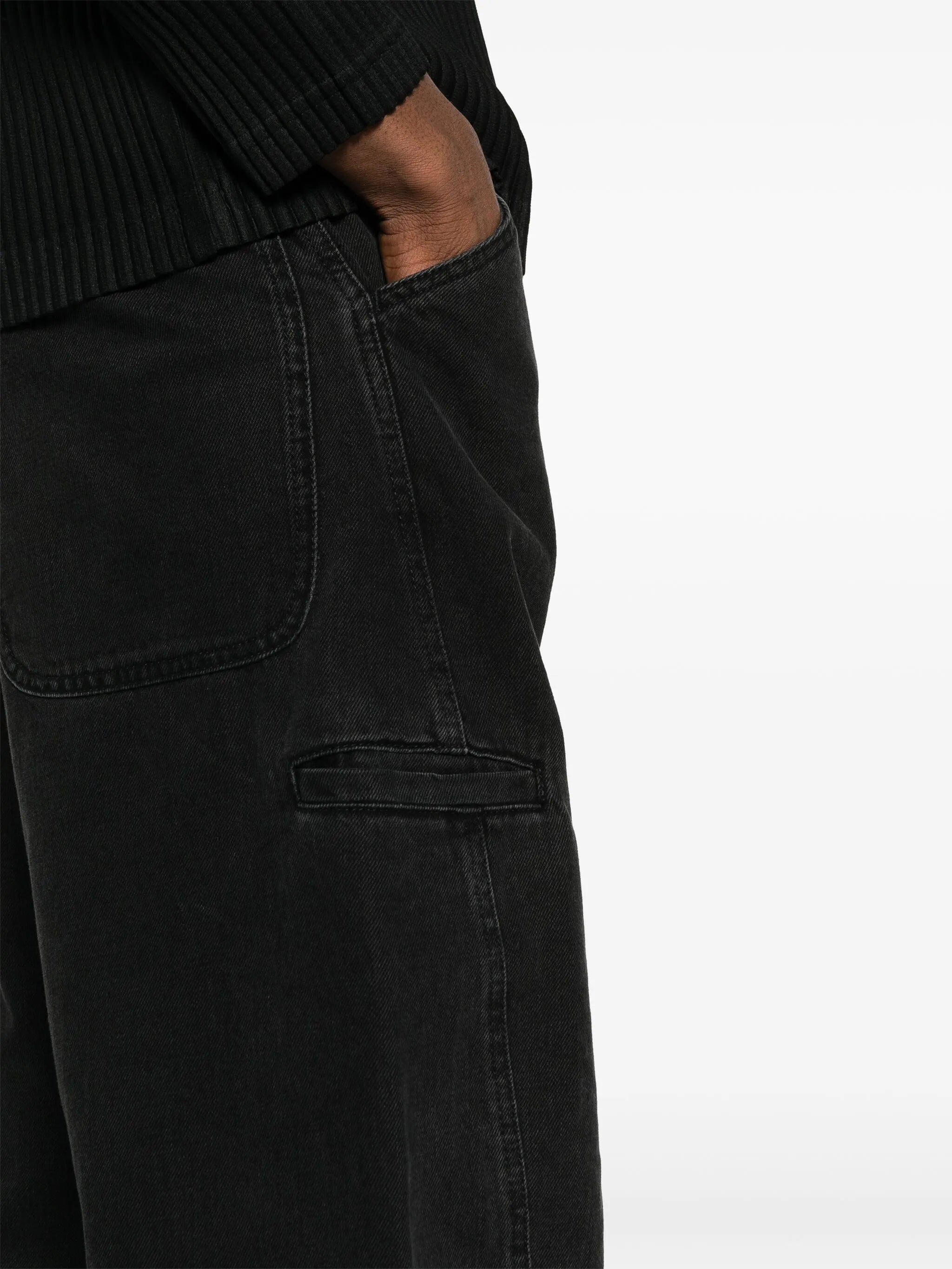mid-rise tapered jeans