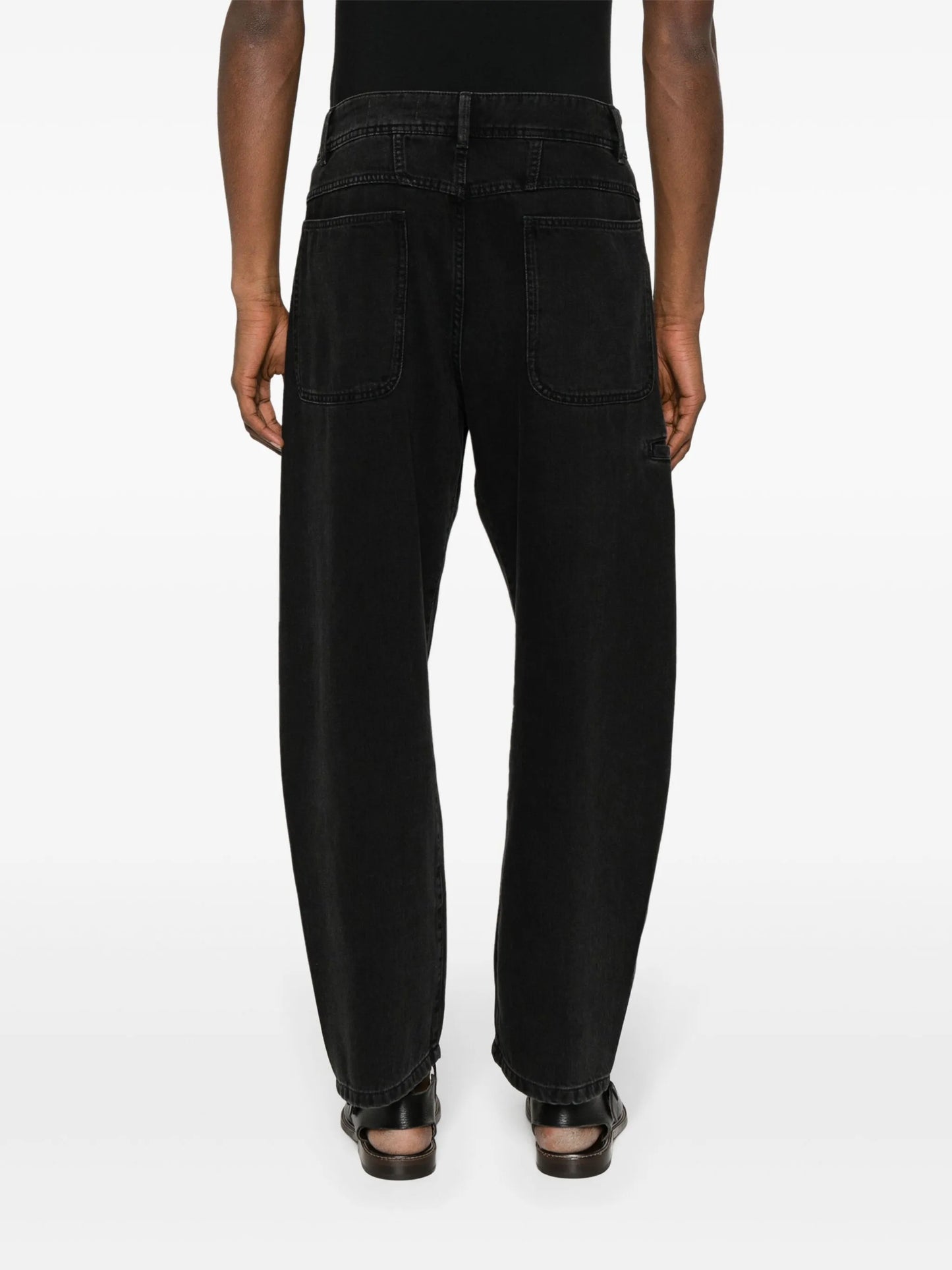 mid-rise tapered jeans