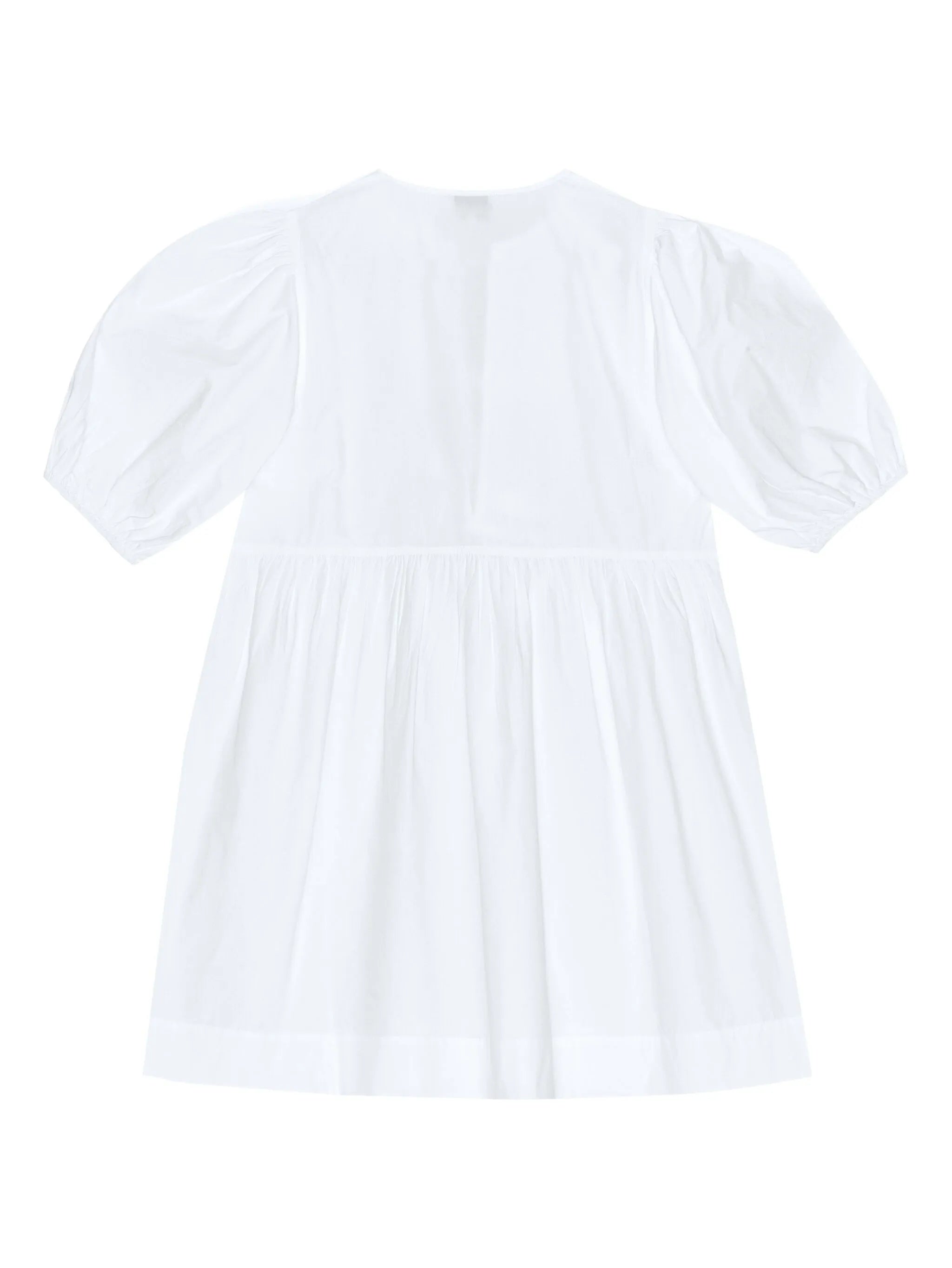 bow-detail puff-sleeve dress