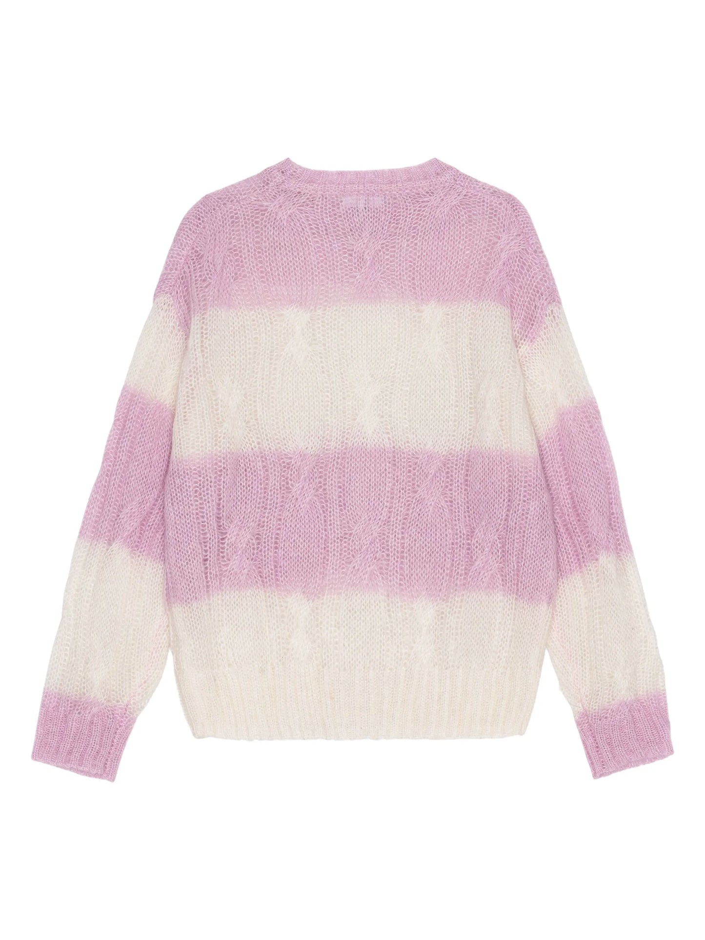 striped cable-knit jumper
