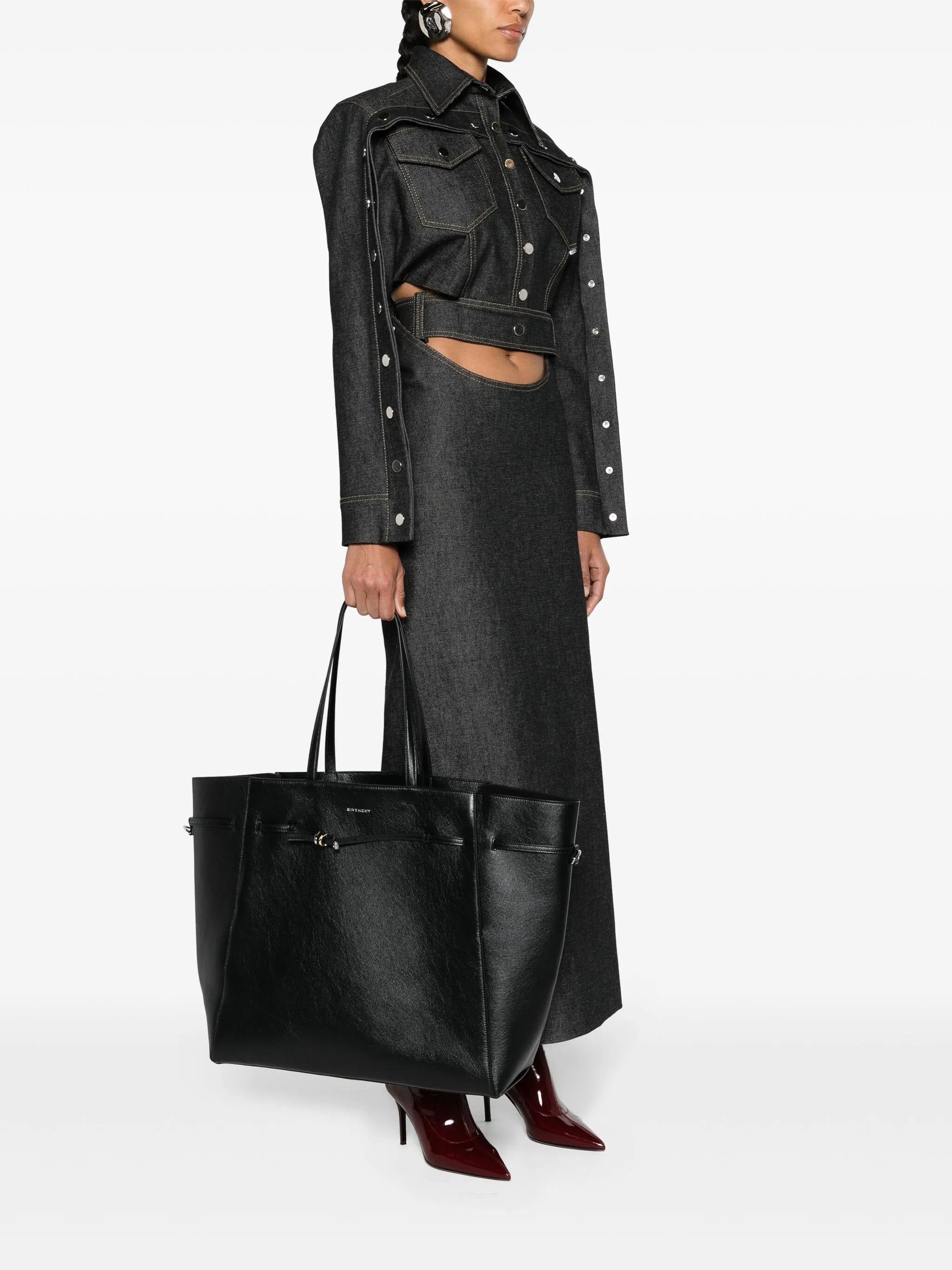 large Voyou leather tote bag