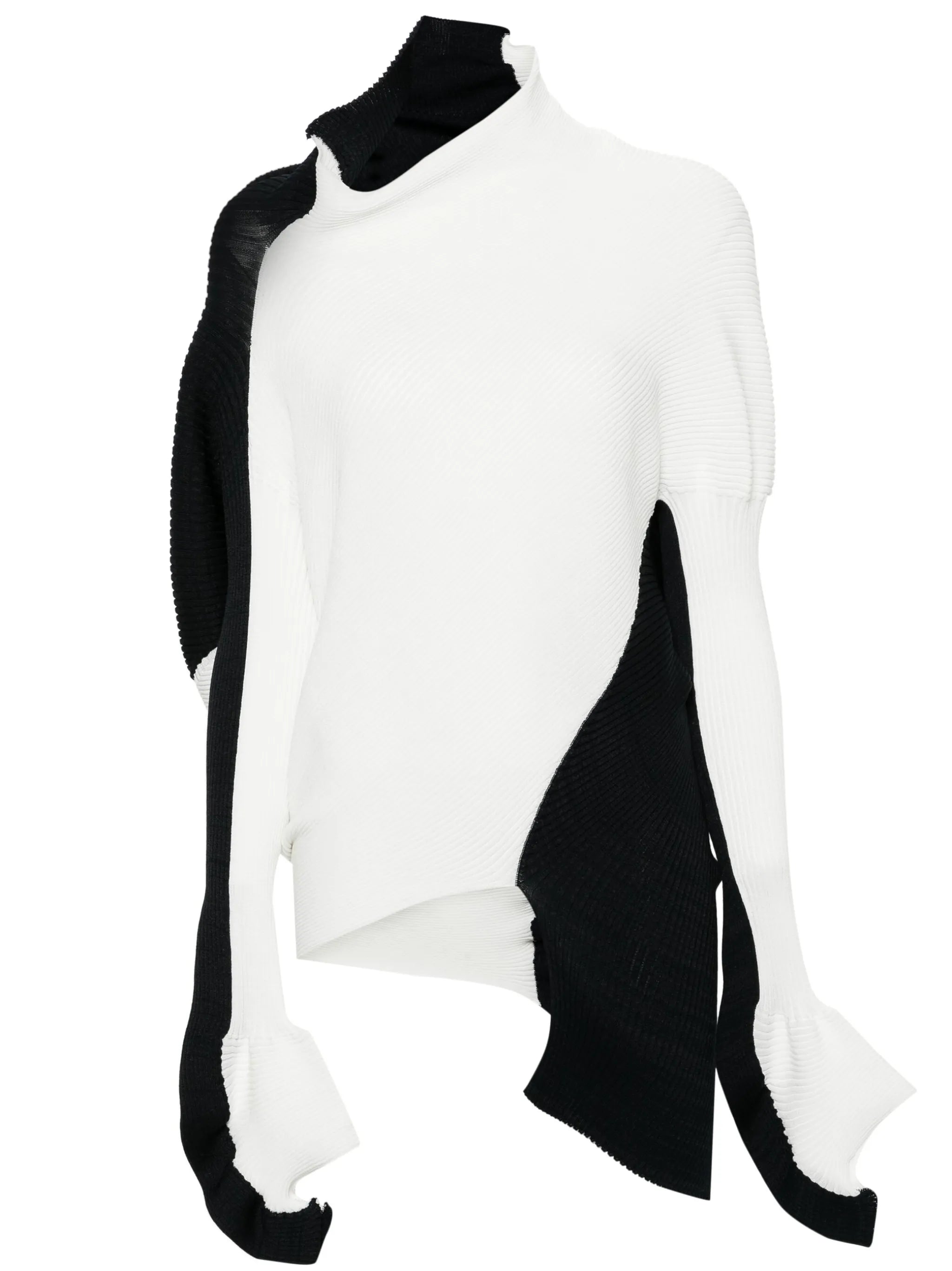 Aerate asymmetric plissé jumper