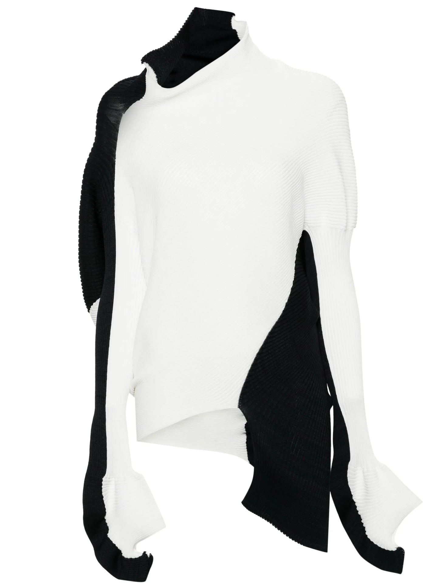 Aerate asymmetric plissé jumper