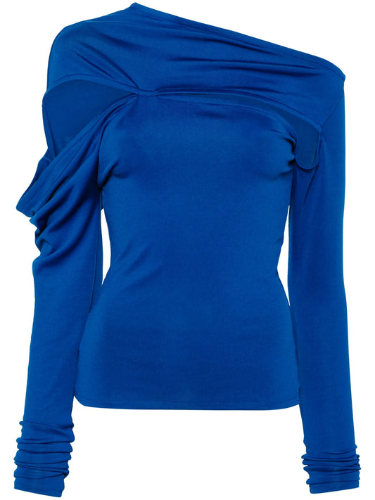 cut-out long-sleeve blouse