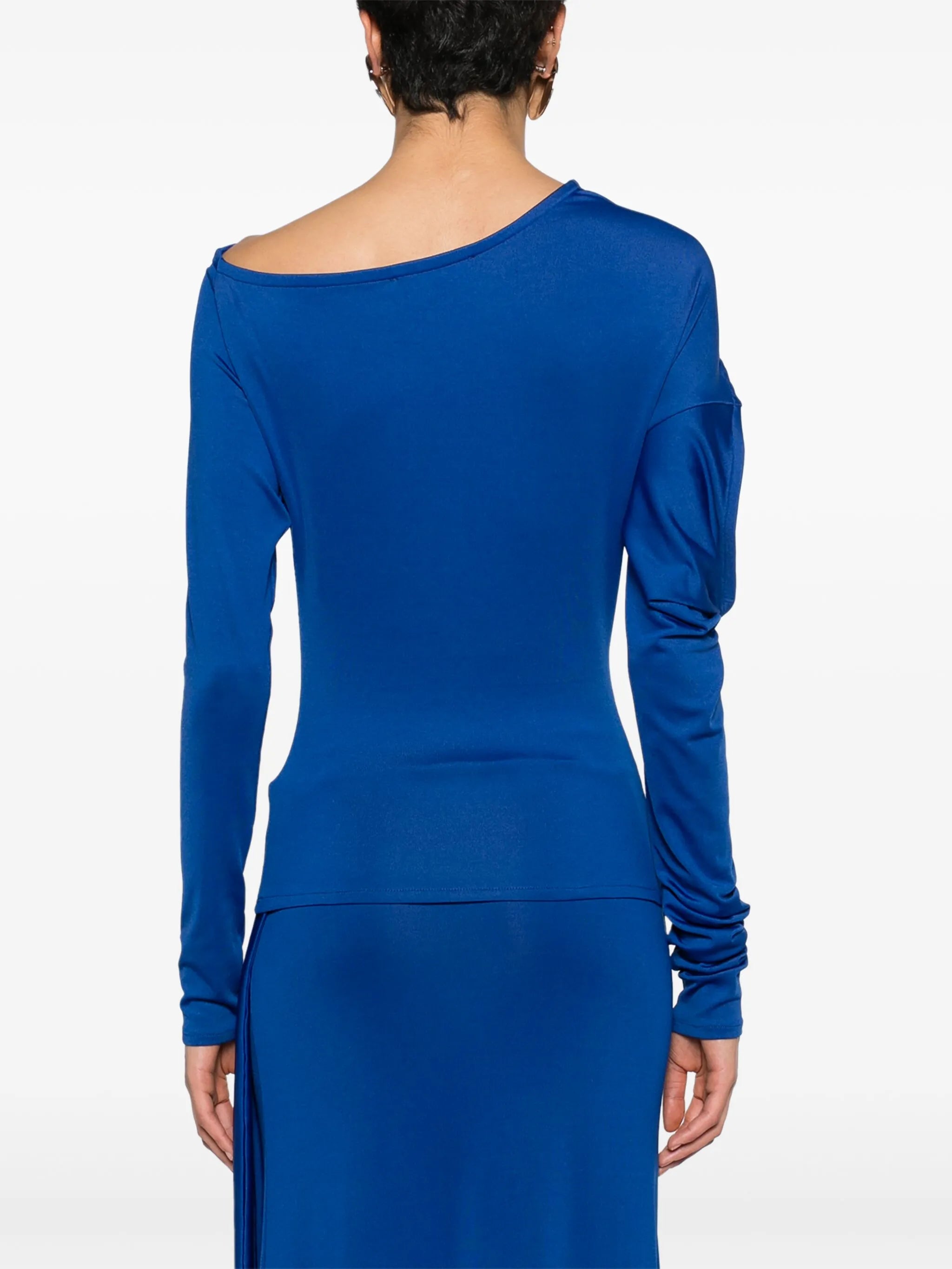 cut-out long-sleeve blouse