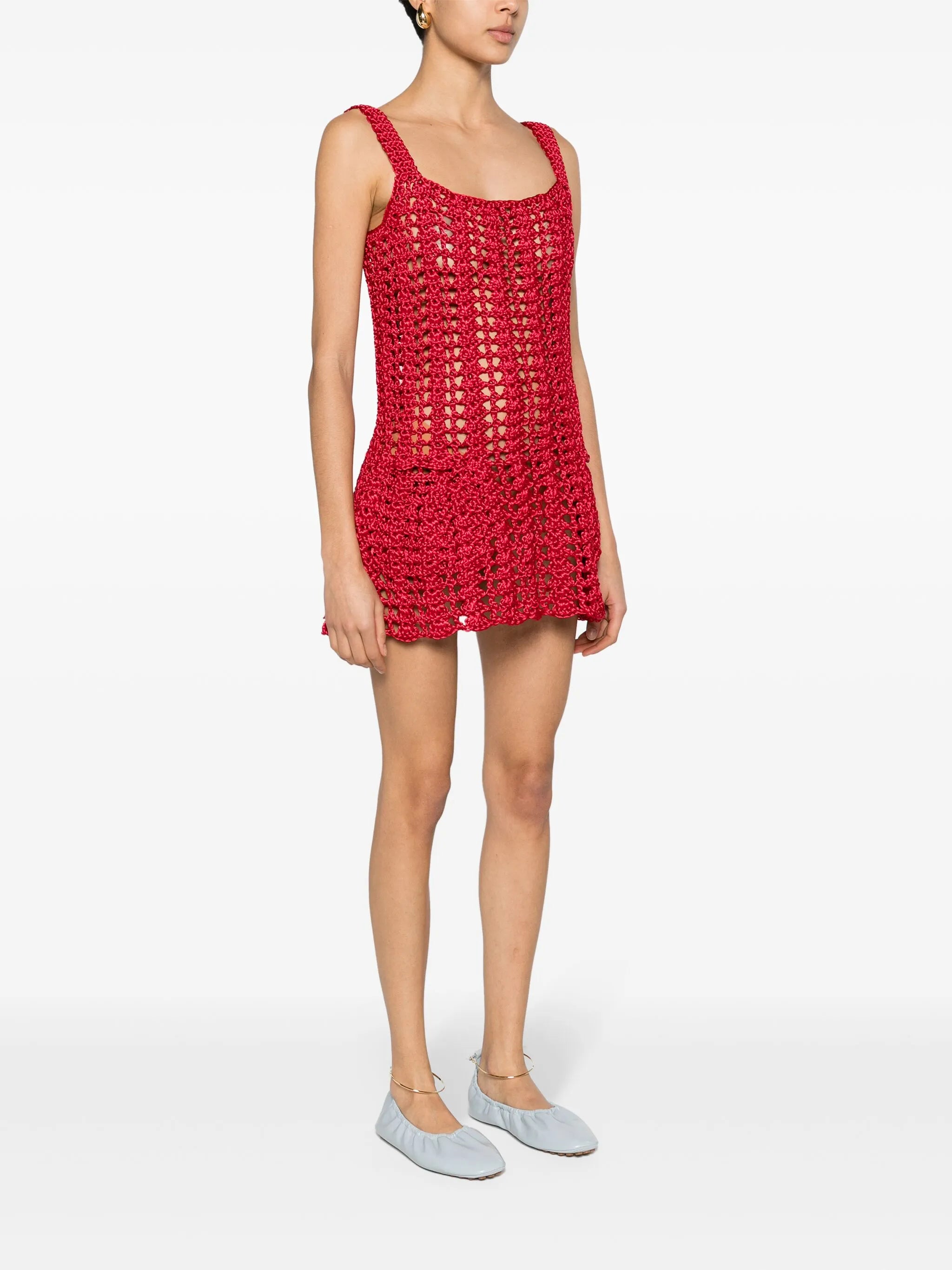 chunky-knit peplum minidress