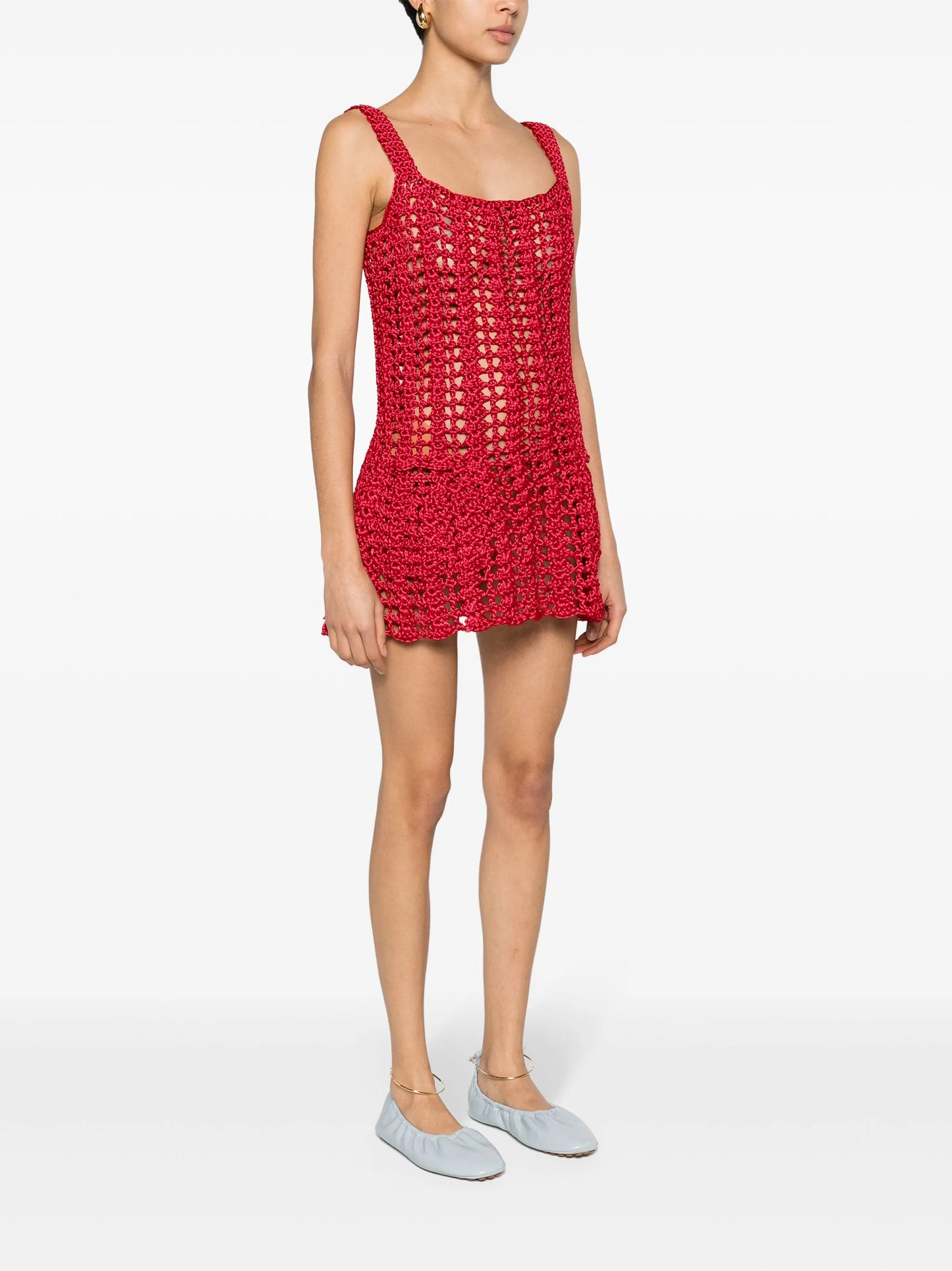 chunky-knit peplum minidress