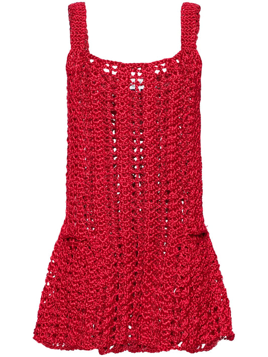 chunky-knit peplum minidress