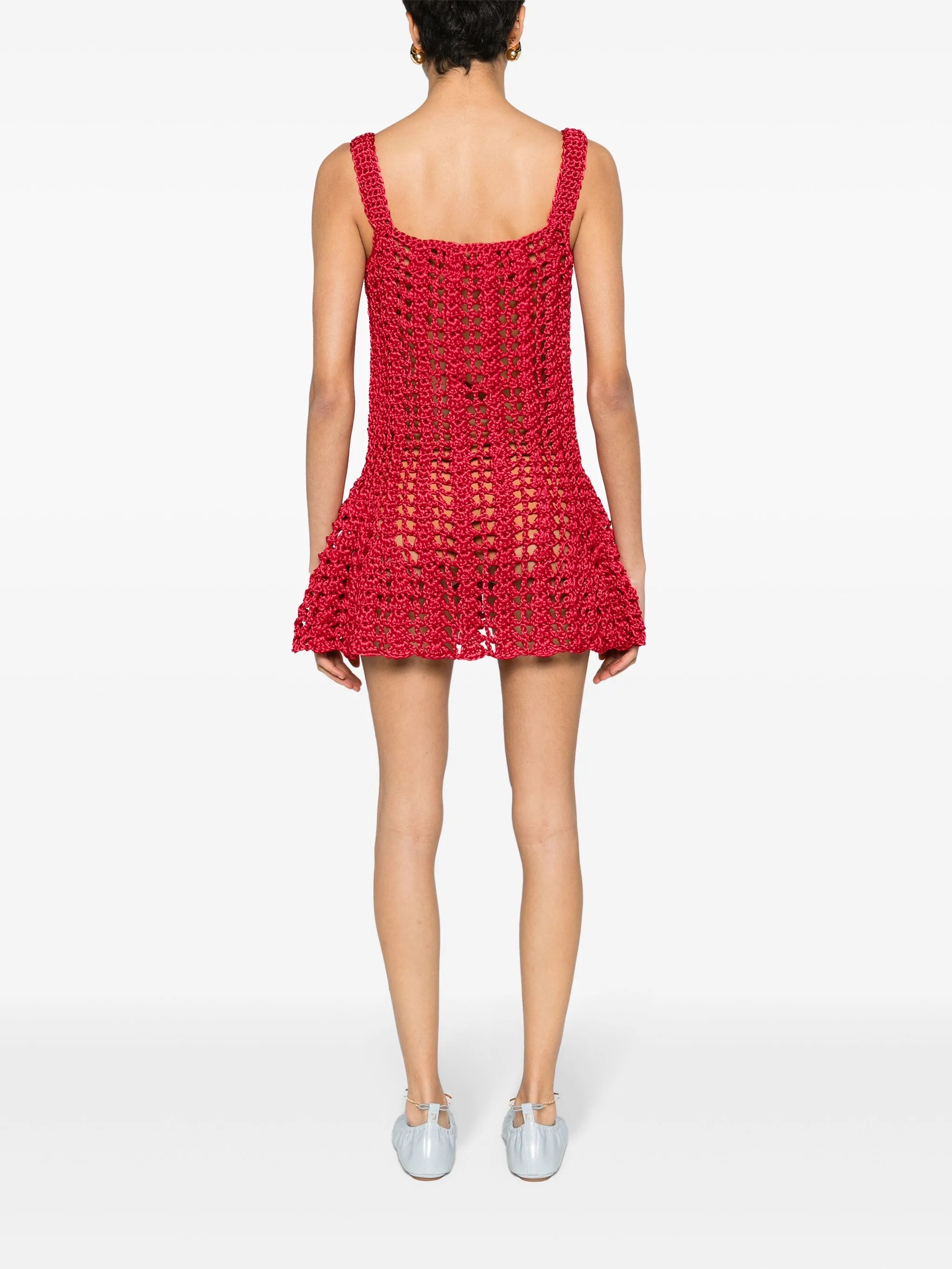chunky-knit peplum minidress