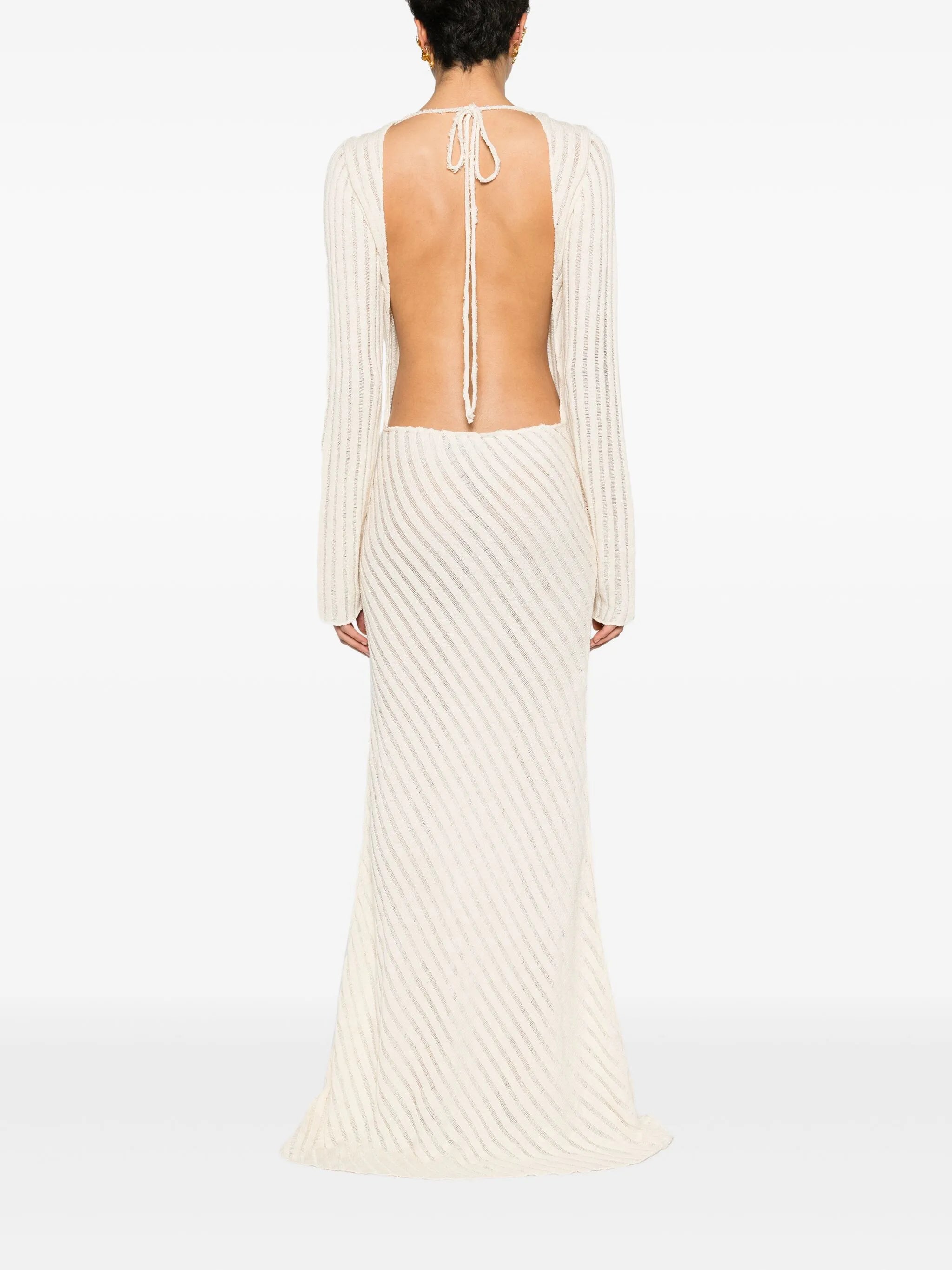 open-back knitted maxi dress