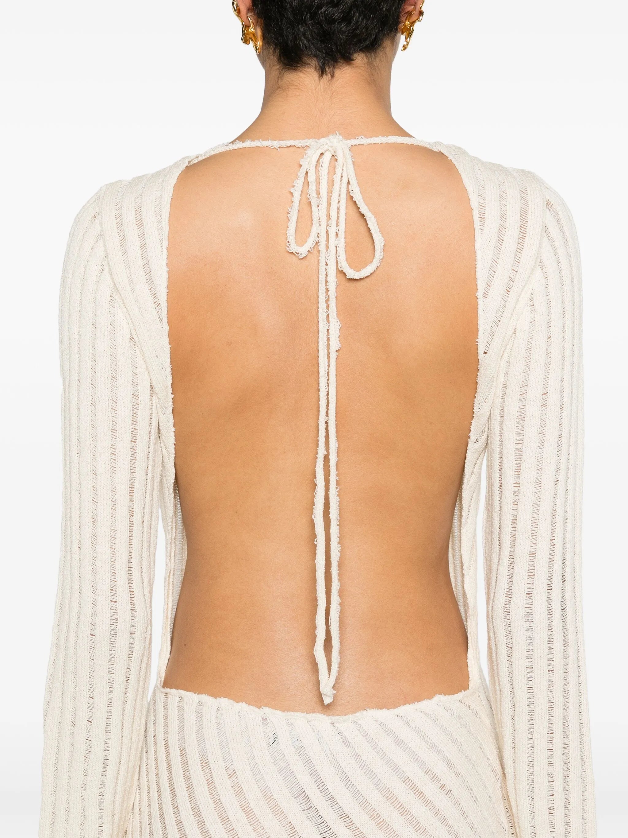 open-back knitted maxi dress