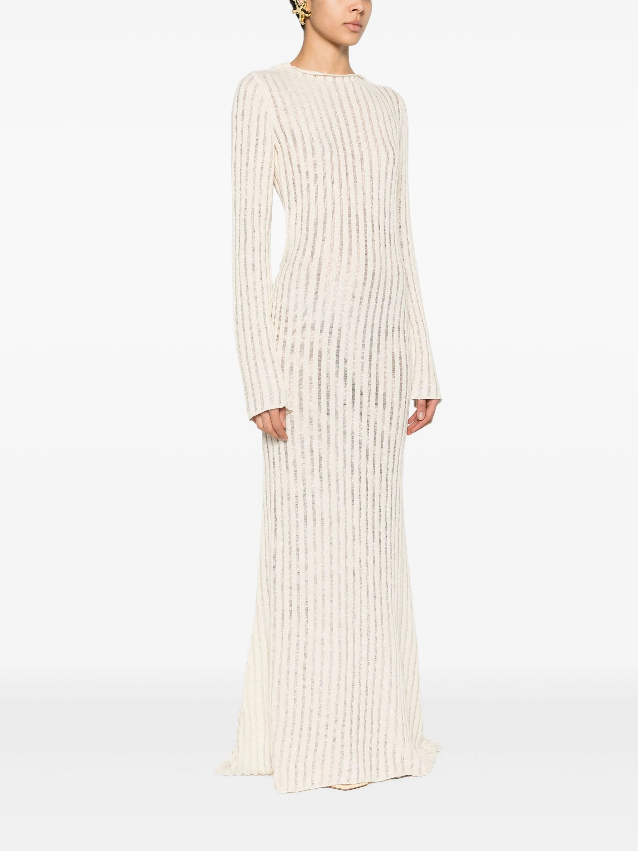 open-back knitted maxi dress