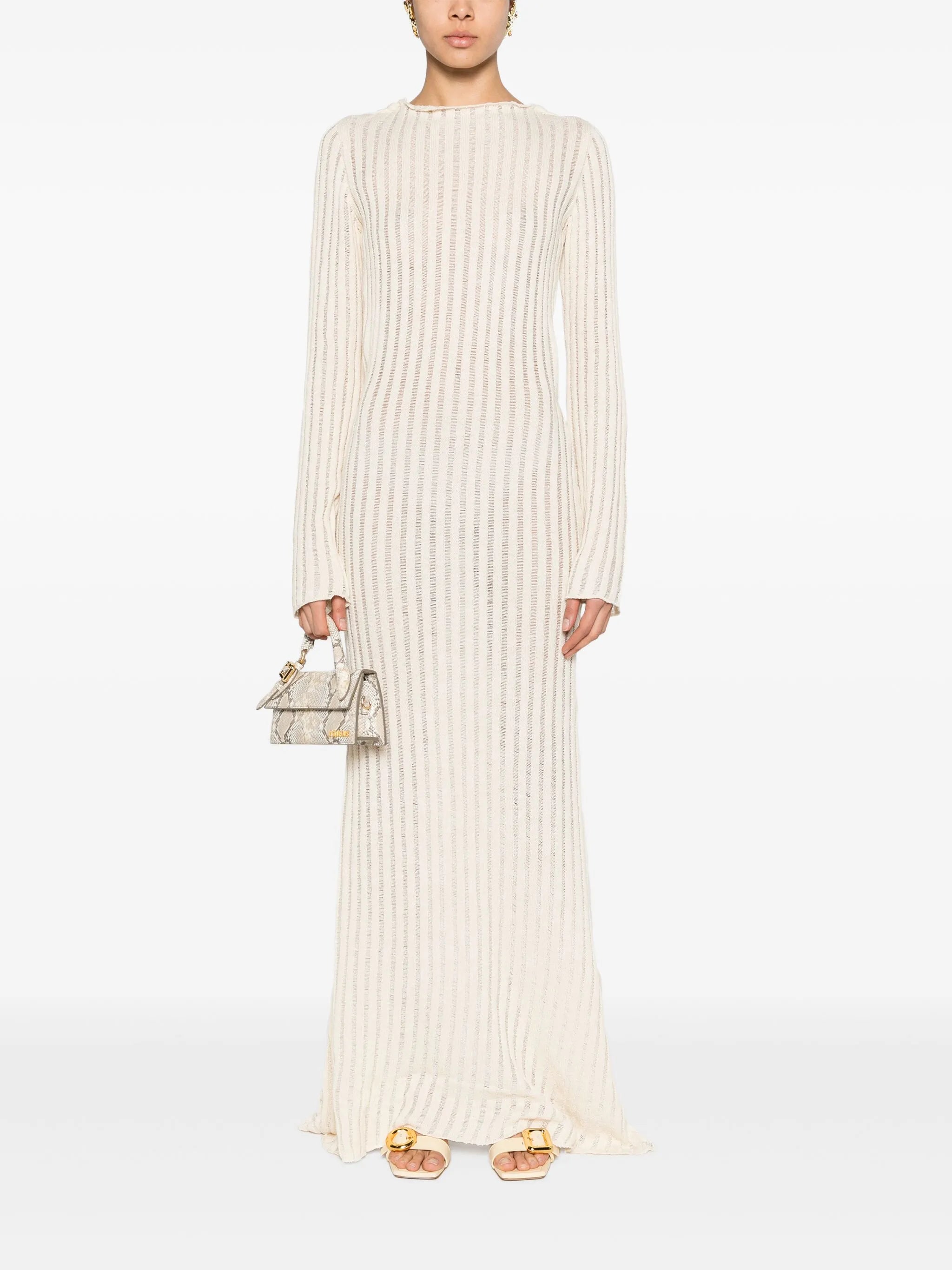 open-back knitted maxi dress