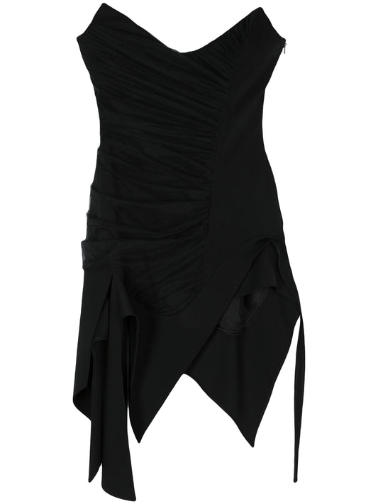 asymmetric bustier mini dress