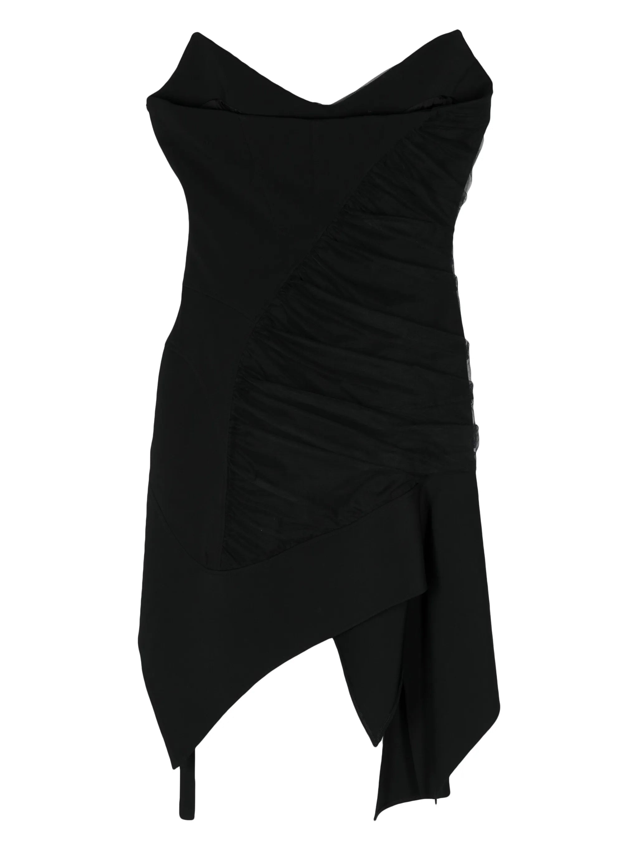 asymmetric bustier mini dress