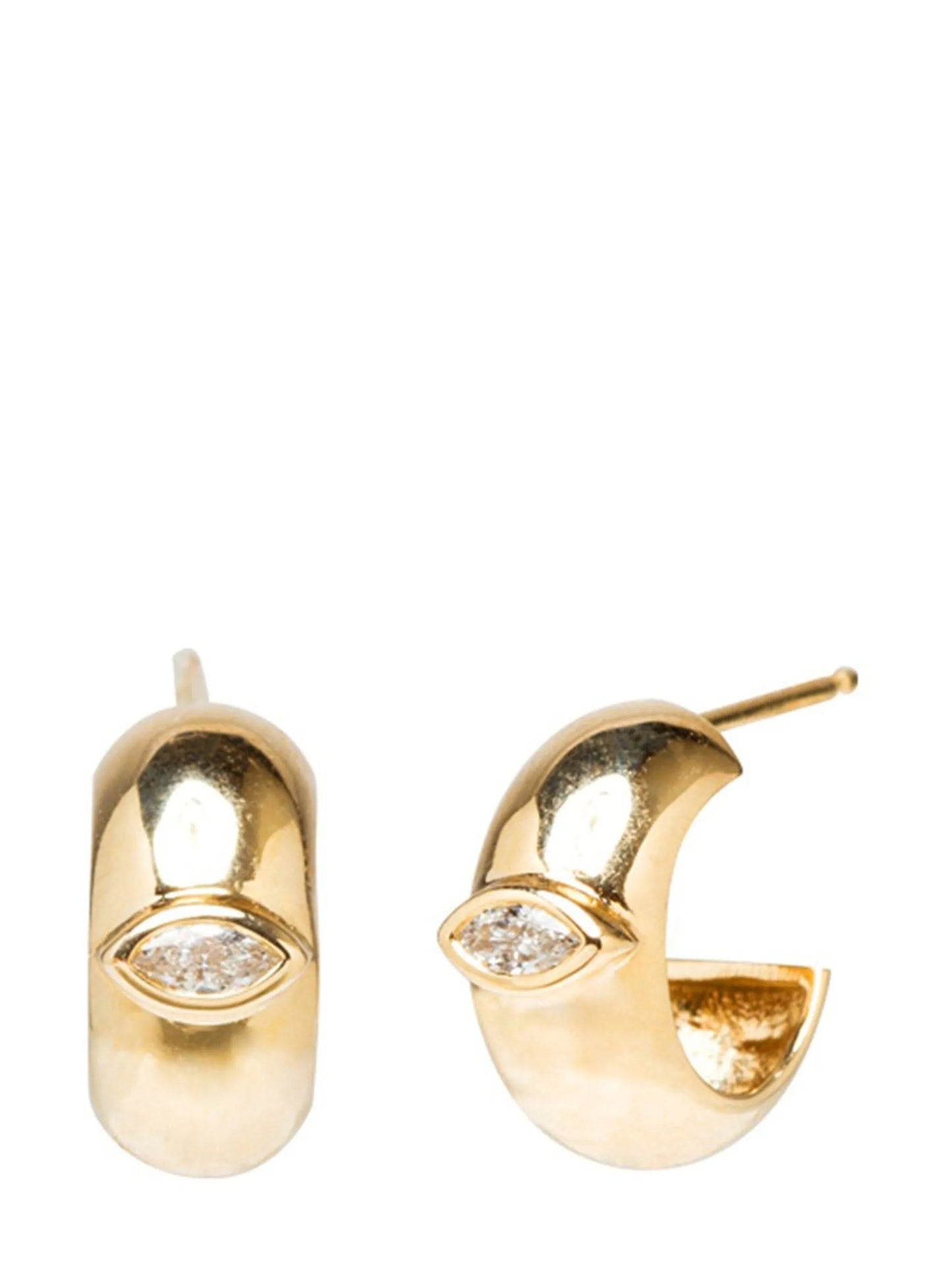 14kt yellow gold half-hoop diamond earrings