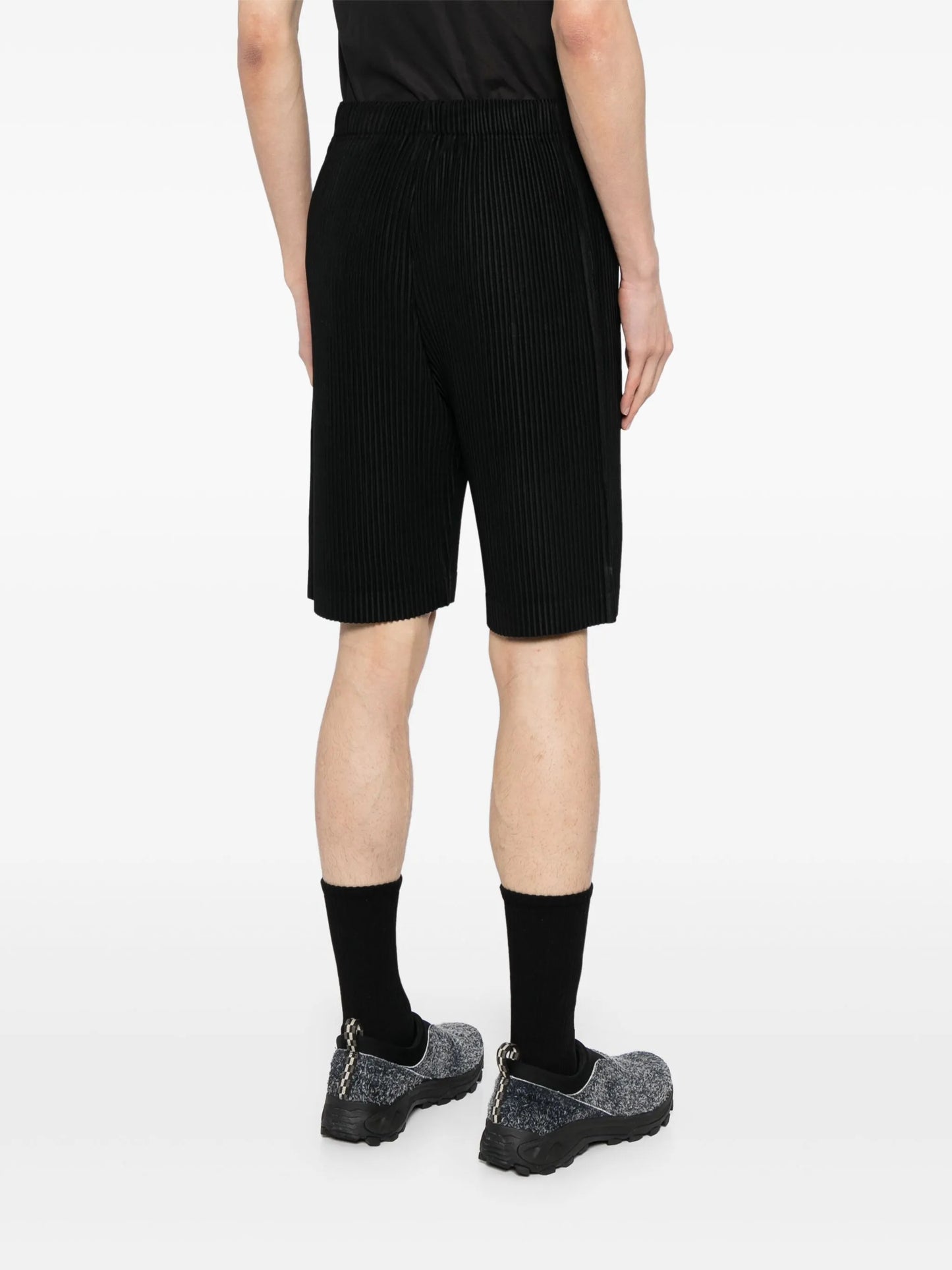 May plissé pleated bermuda shorts
